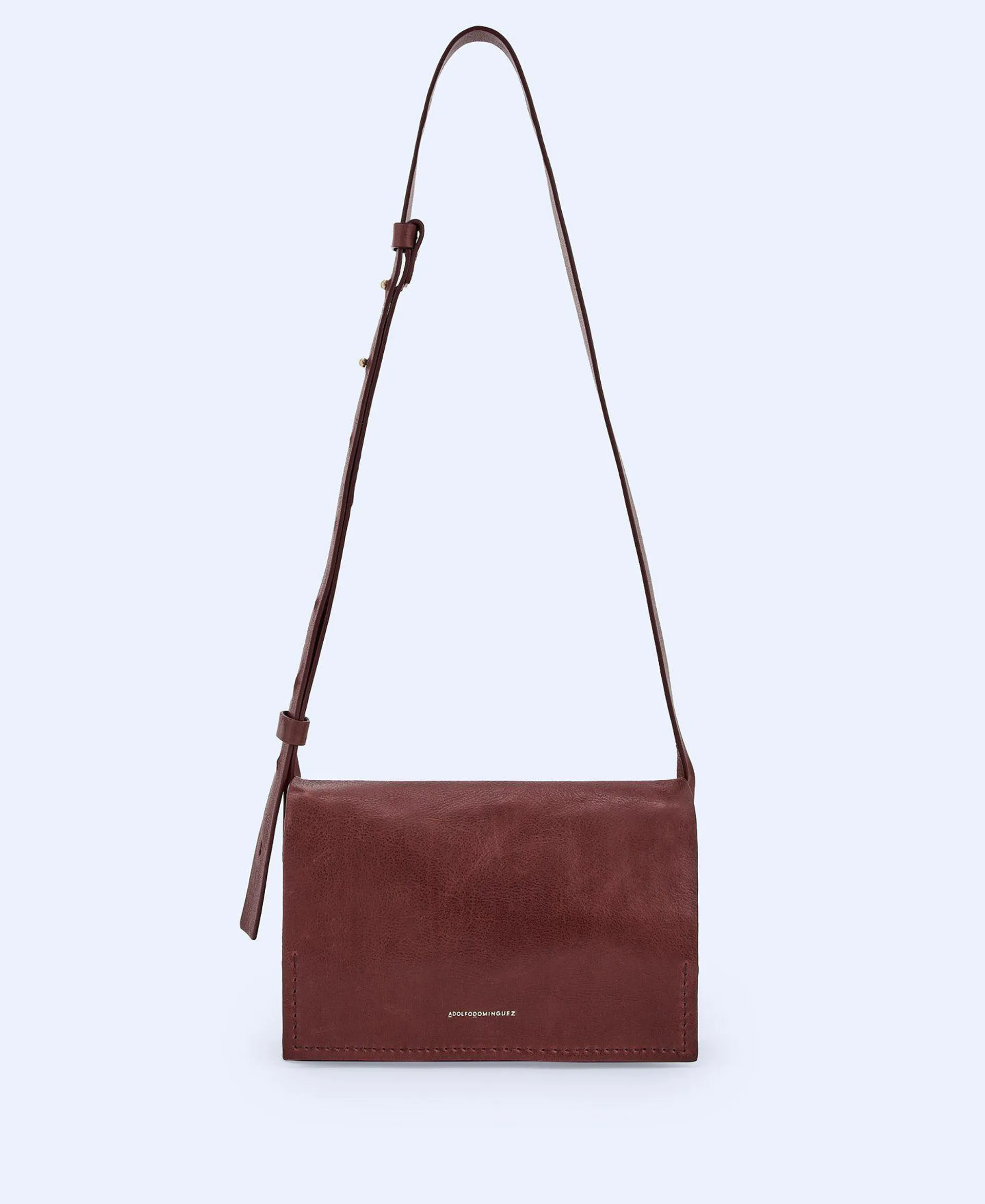 Vachetta leather flap shoulder bag