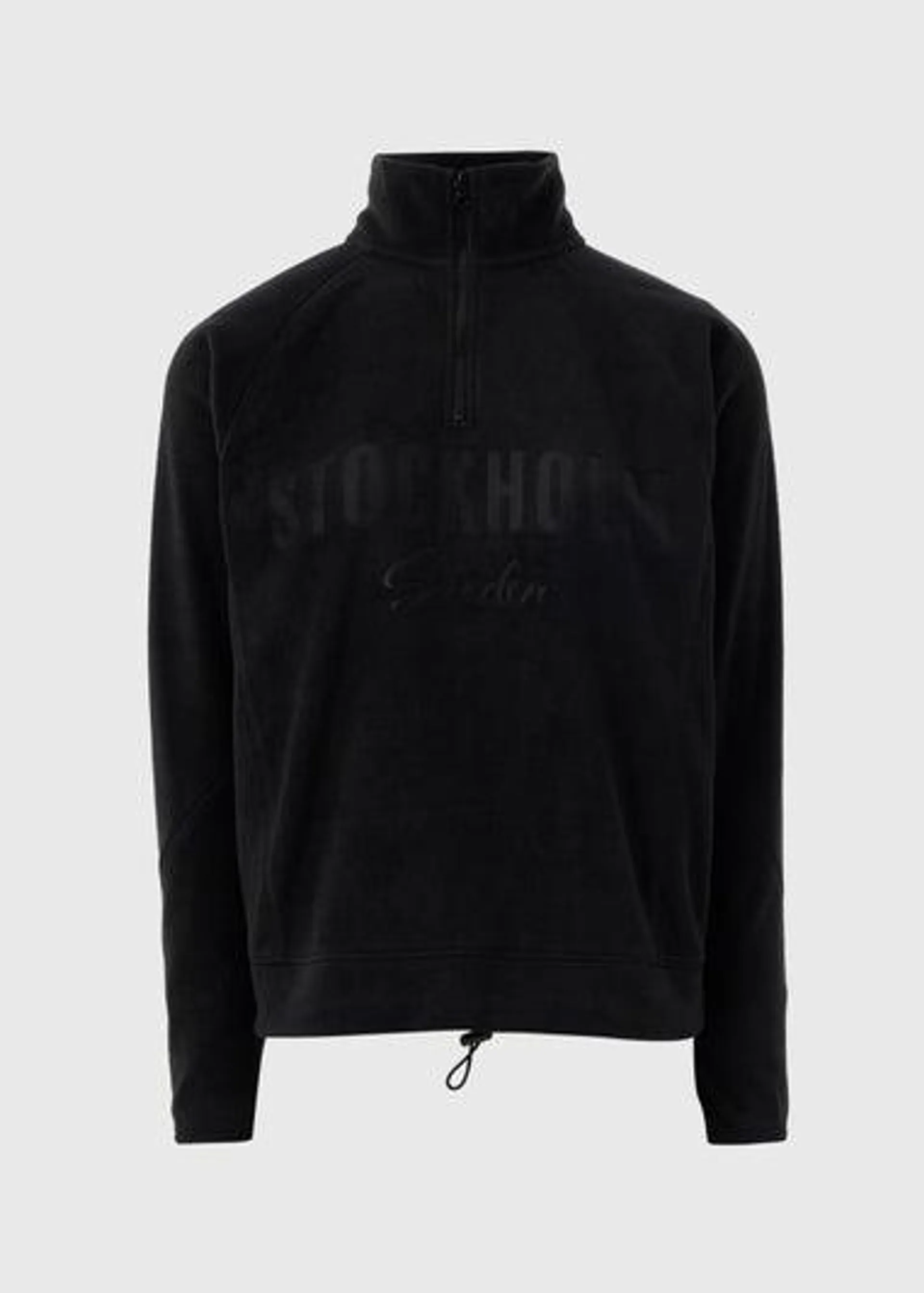 Black Half Zip Fleece Stockholm Sweatshirt