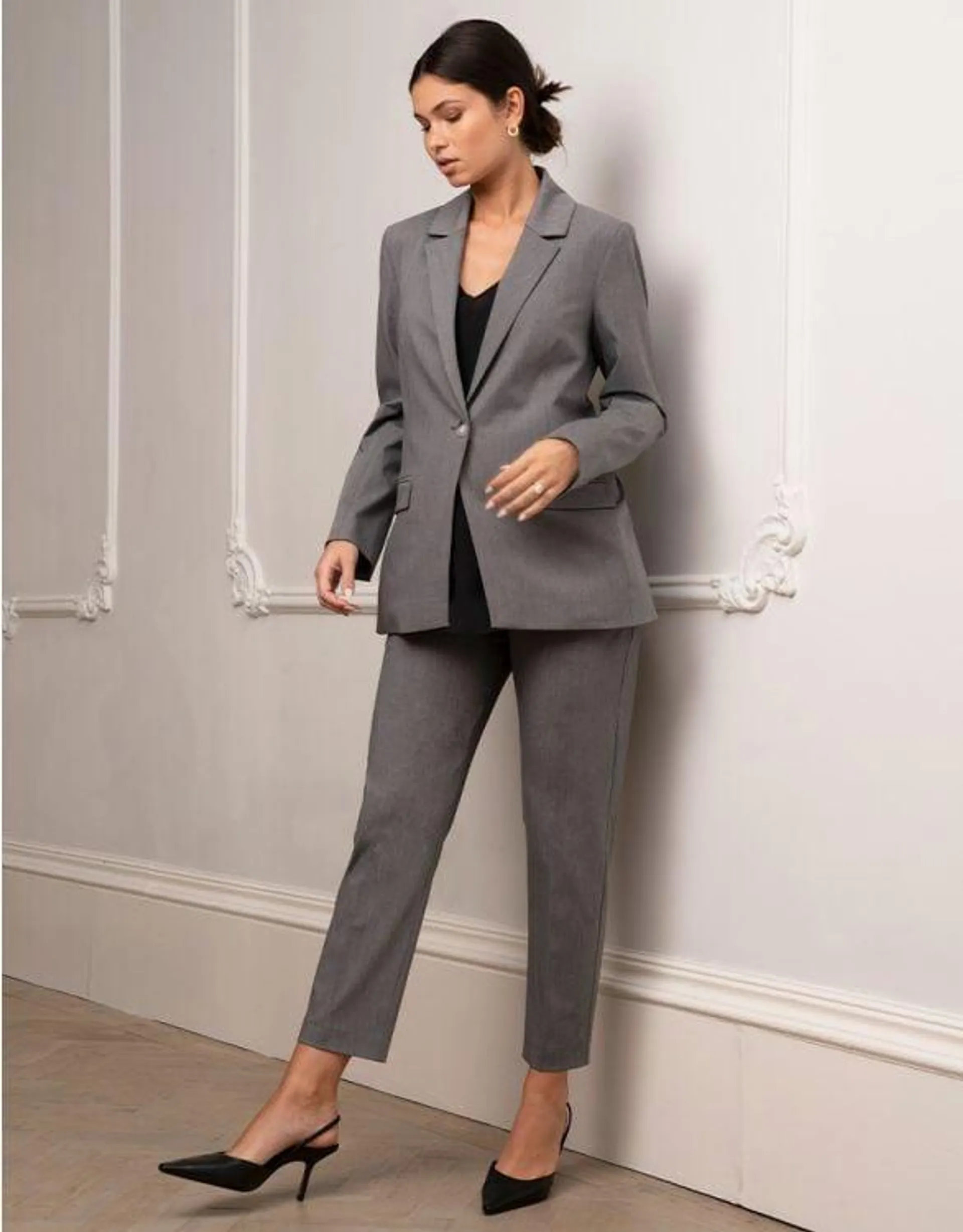 Tailored Grey Maternity Blazer