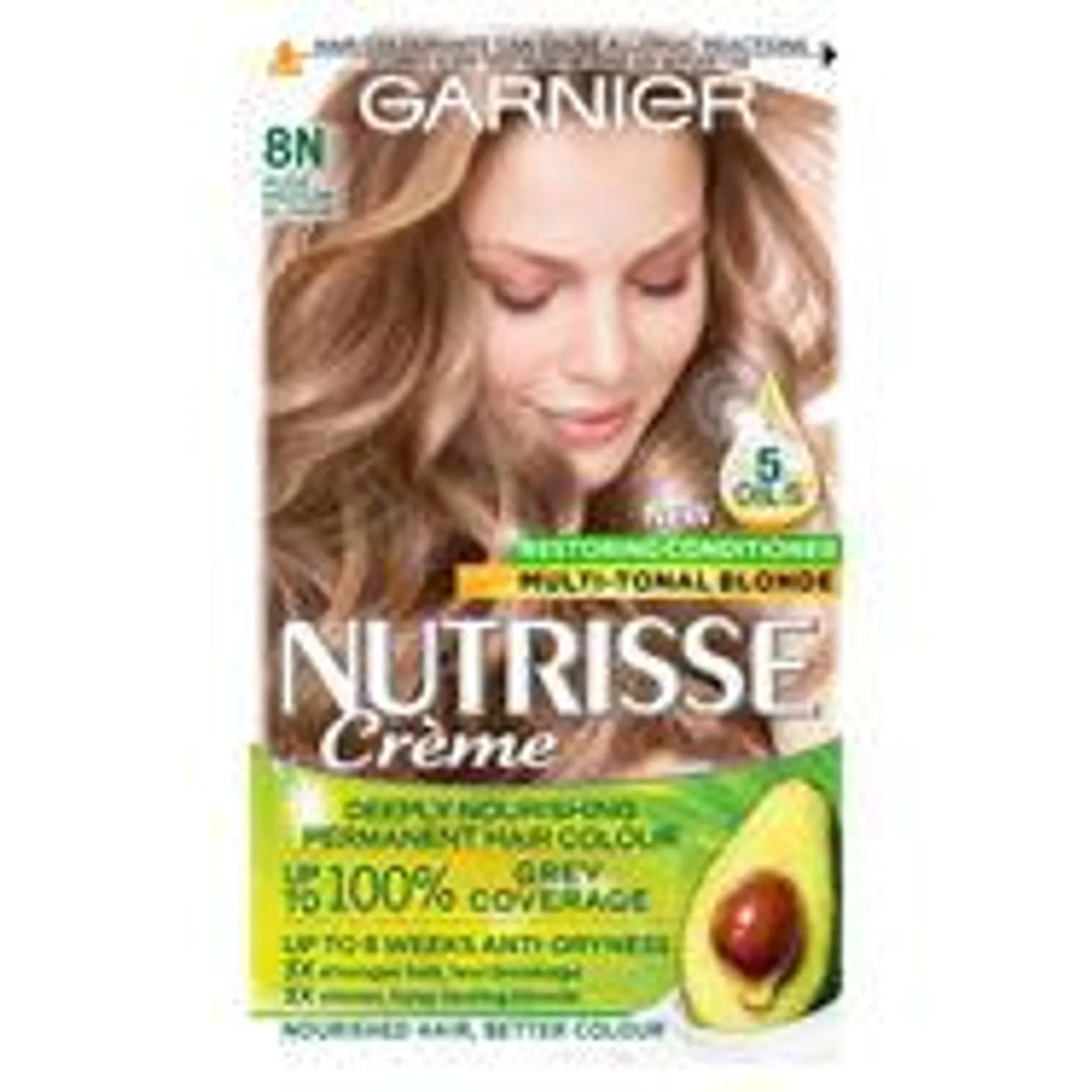 Garnier Nutrisse Permanent Hair Colour Nude Medium Blonde 8N