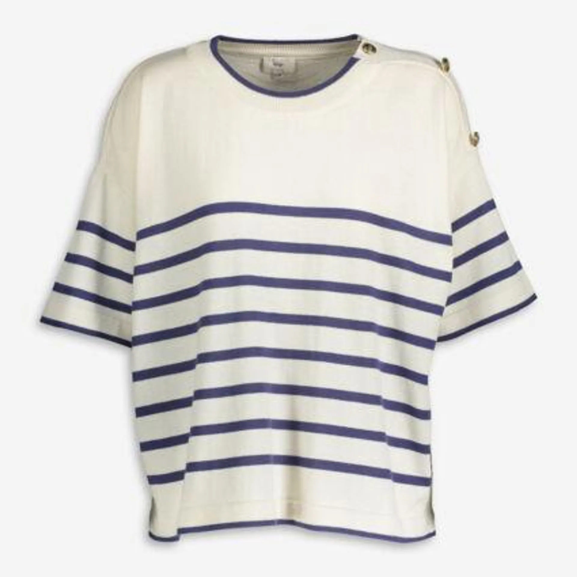 Cream & Navy Striped Valita Jumper