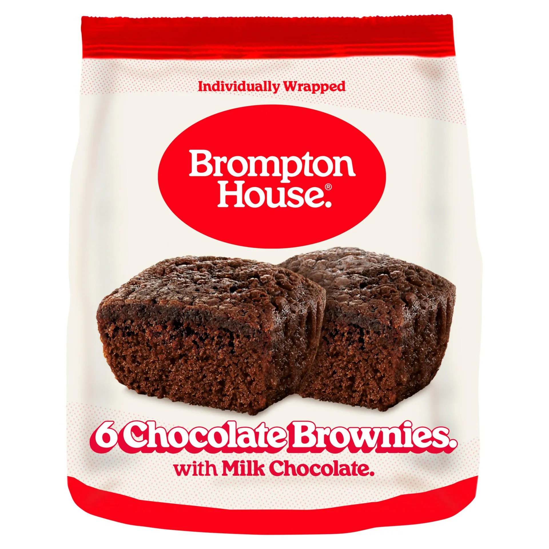 Brompton House Chocolate Brownies with Milk Chocolate 6 x 25g (150g)