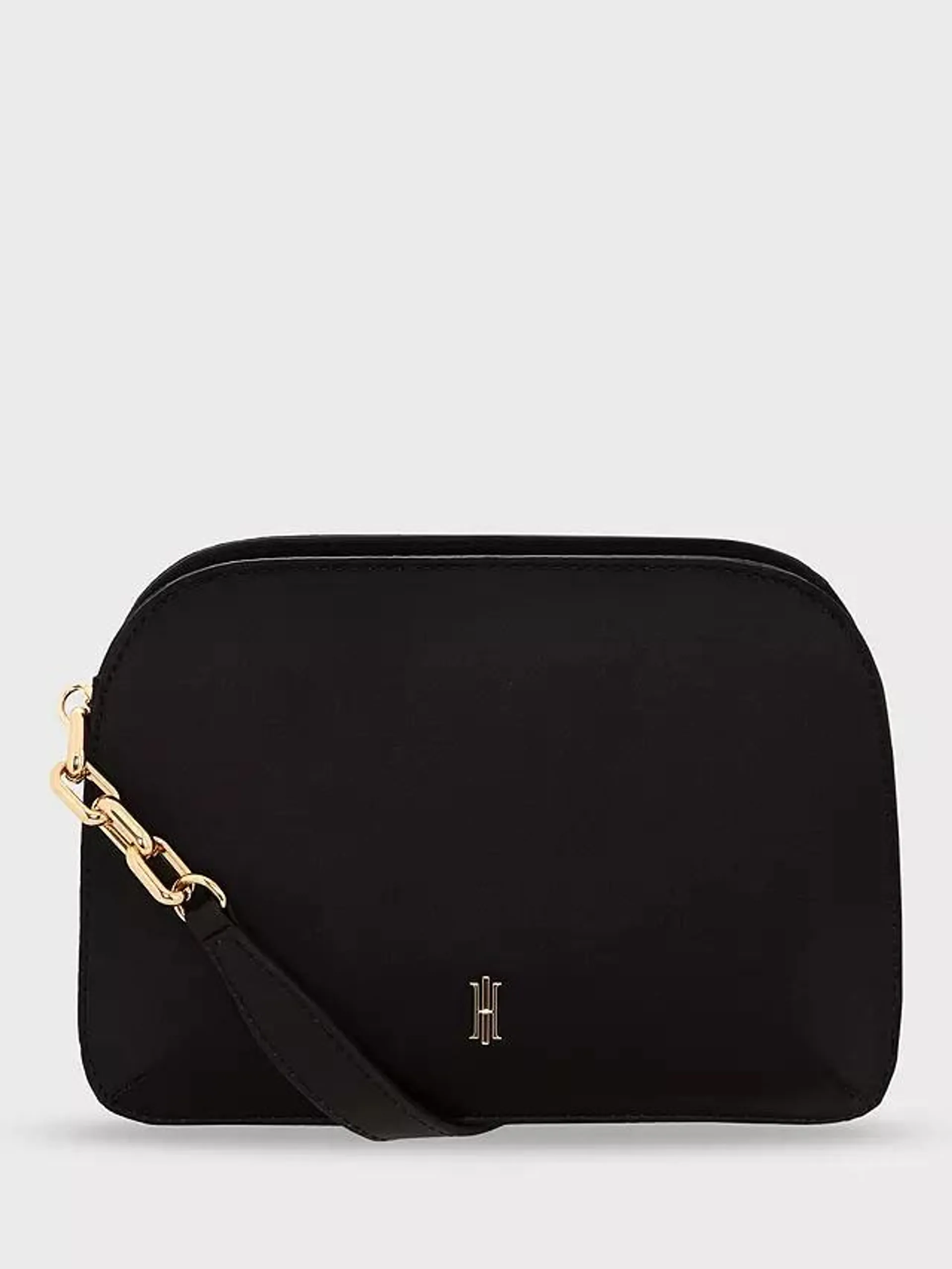 Milan Satin Clutch Bag, Black