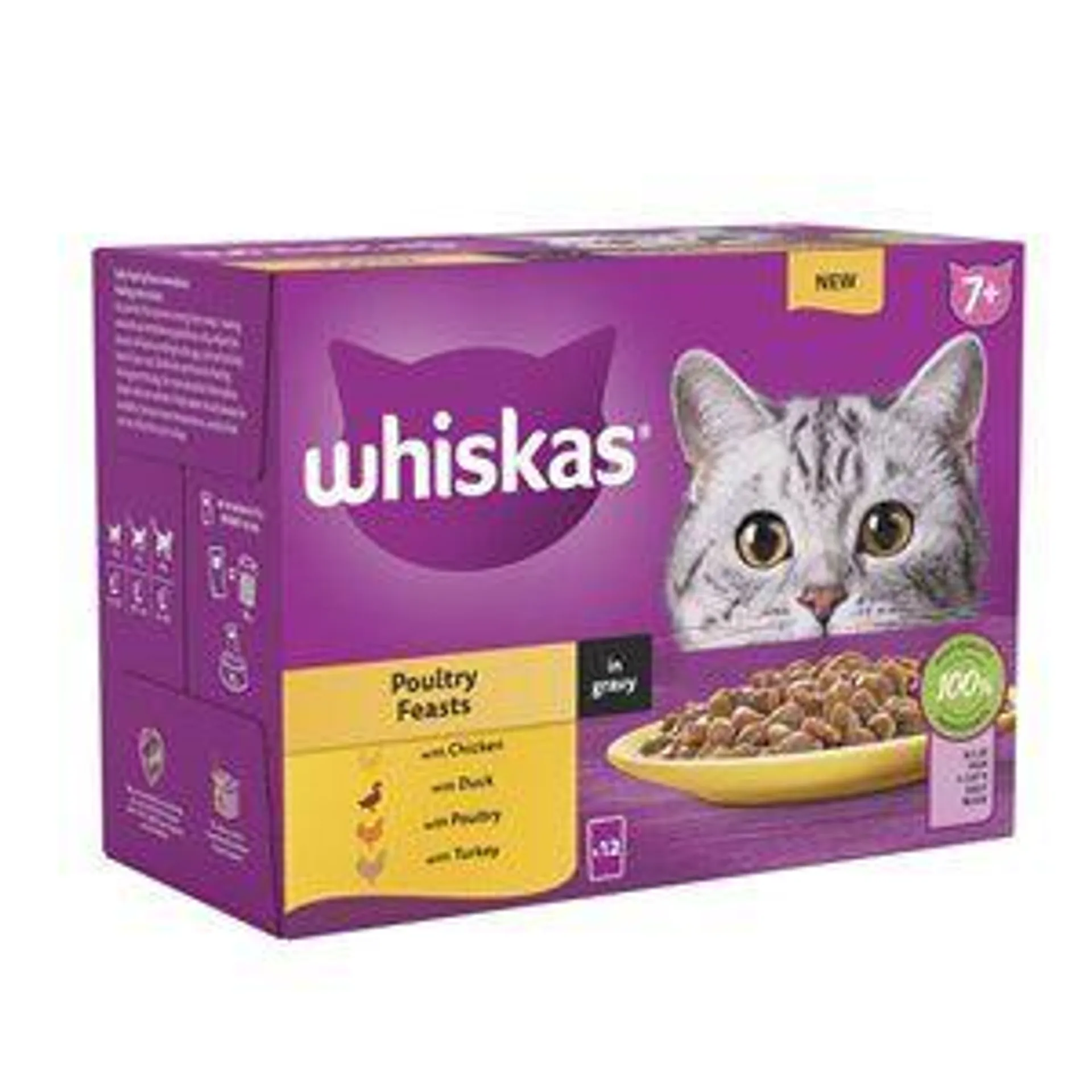 Whiskas 7+ Poultry Feasts In Gravy Multipack