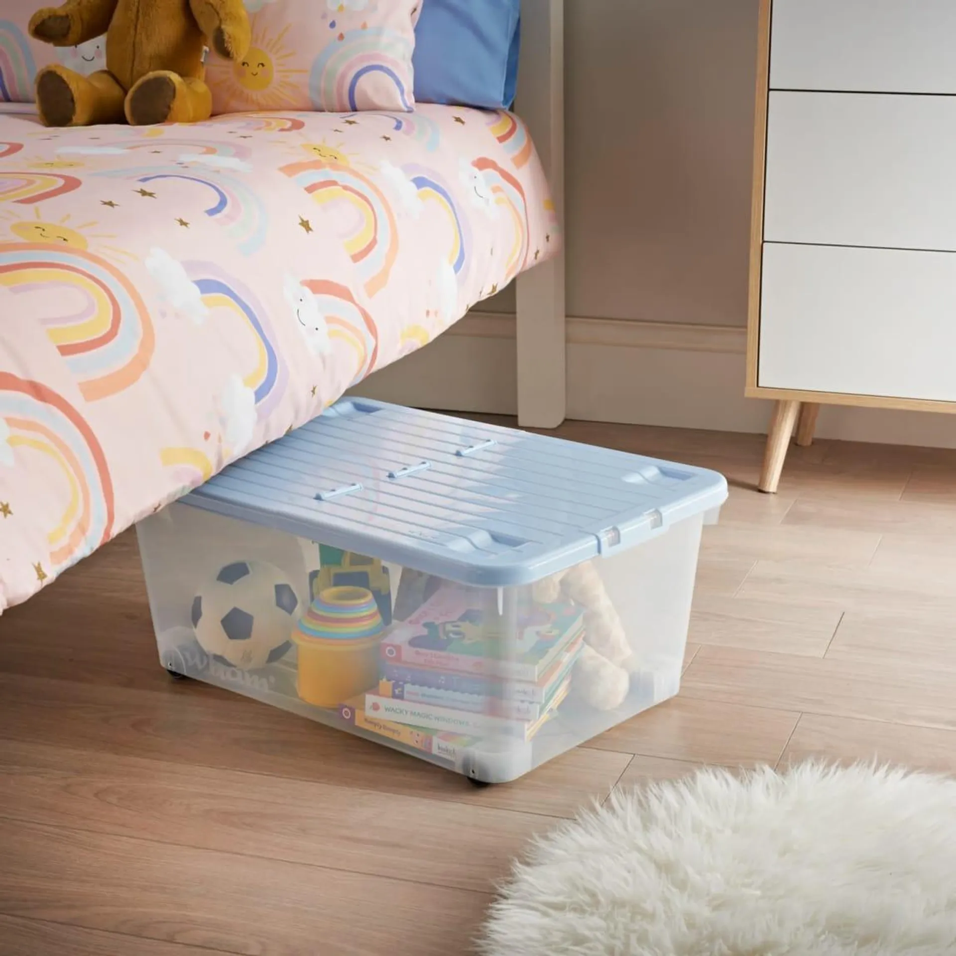 Storage Box with Wheels 45L - Blue