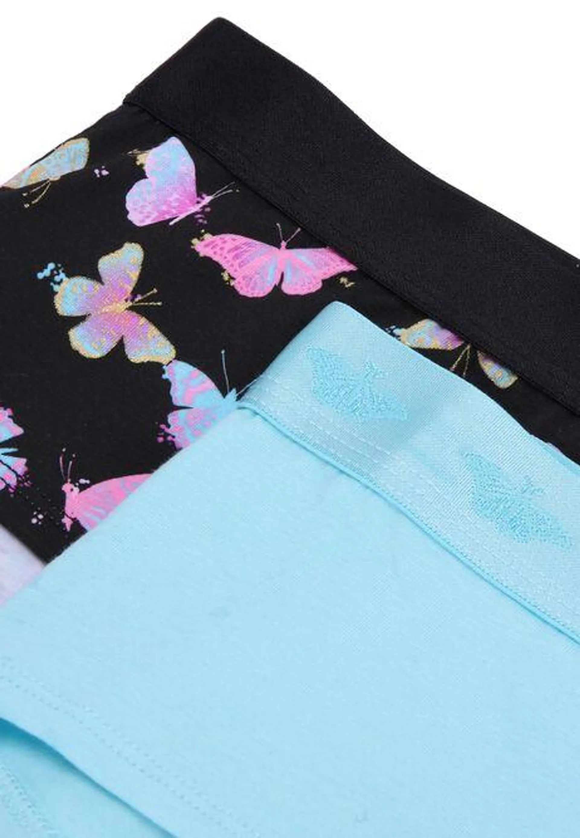 Older Girls 2pk Black Butterfly Print Shorts