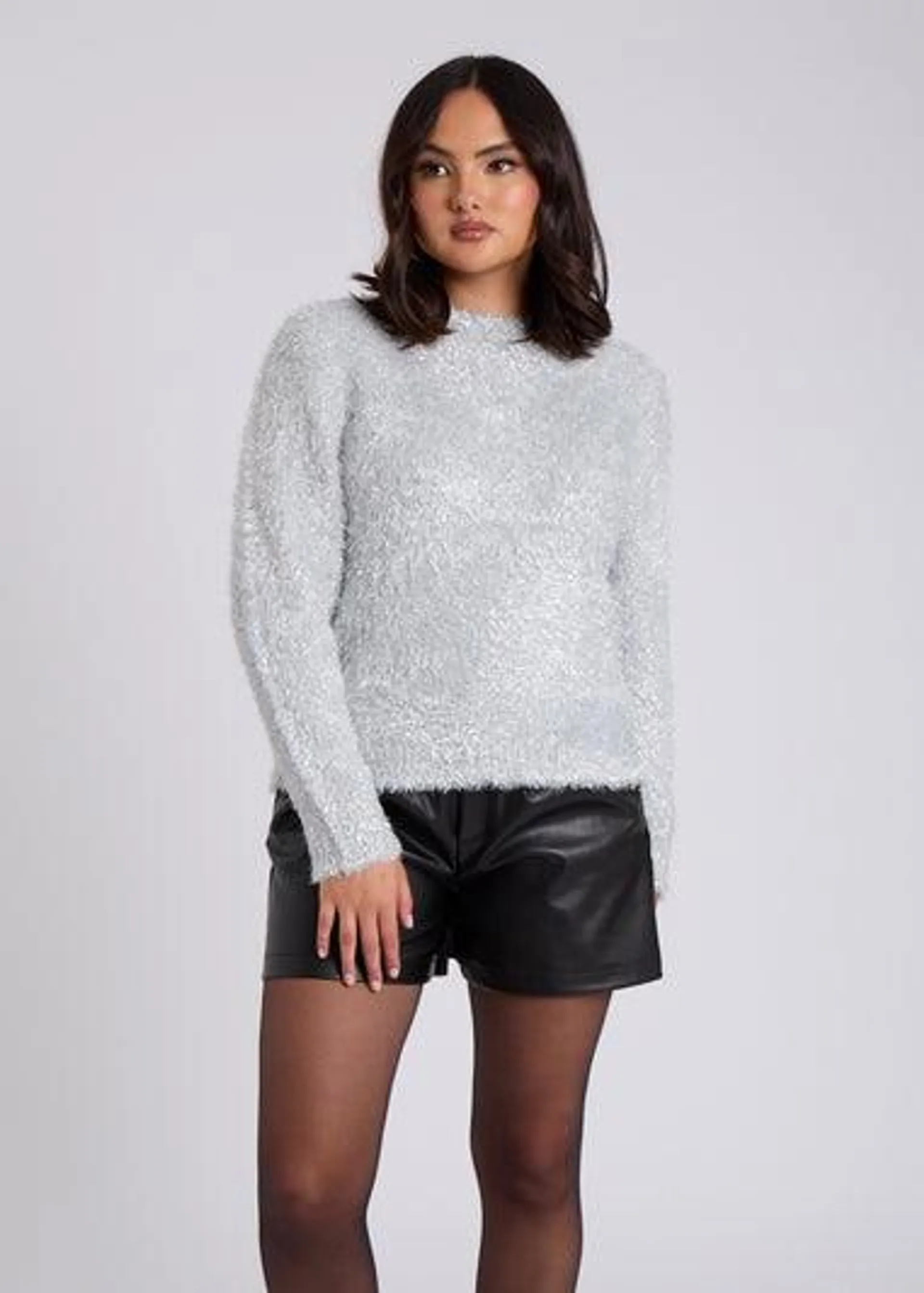 Urban Bliss Silver Tinsel Jumper