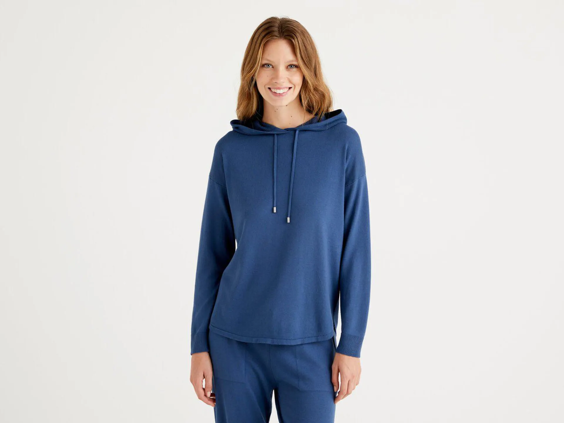 Sweater with hood in Modal® blend
