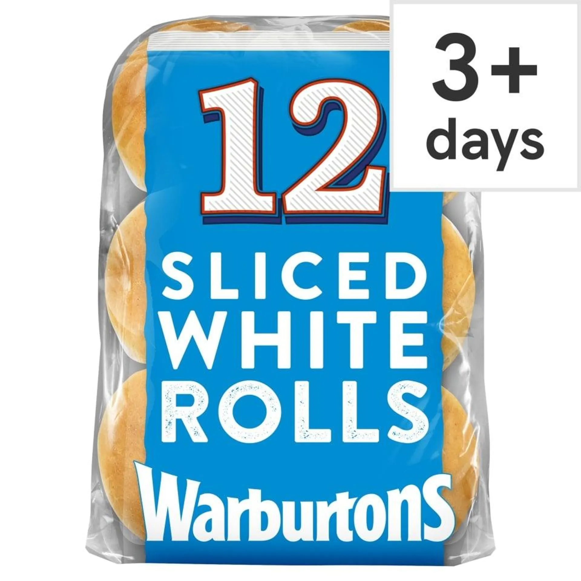 Warburtons White Sliced Sandwich Rolls 12 Pack