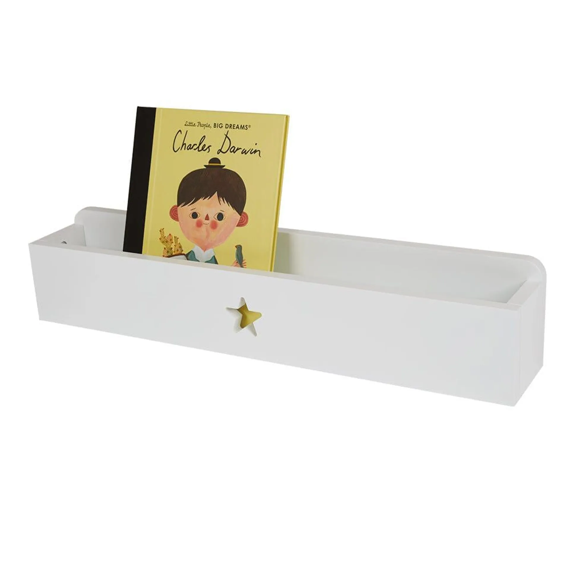 Small Star Book Ledge, White