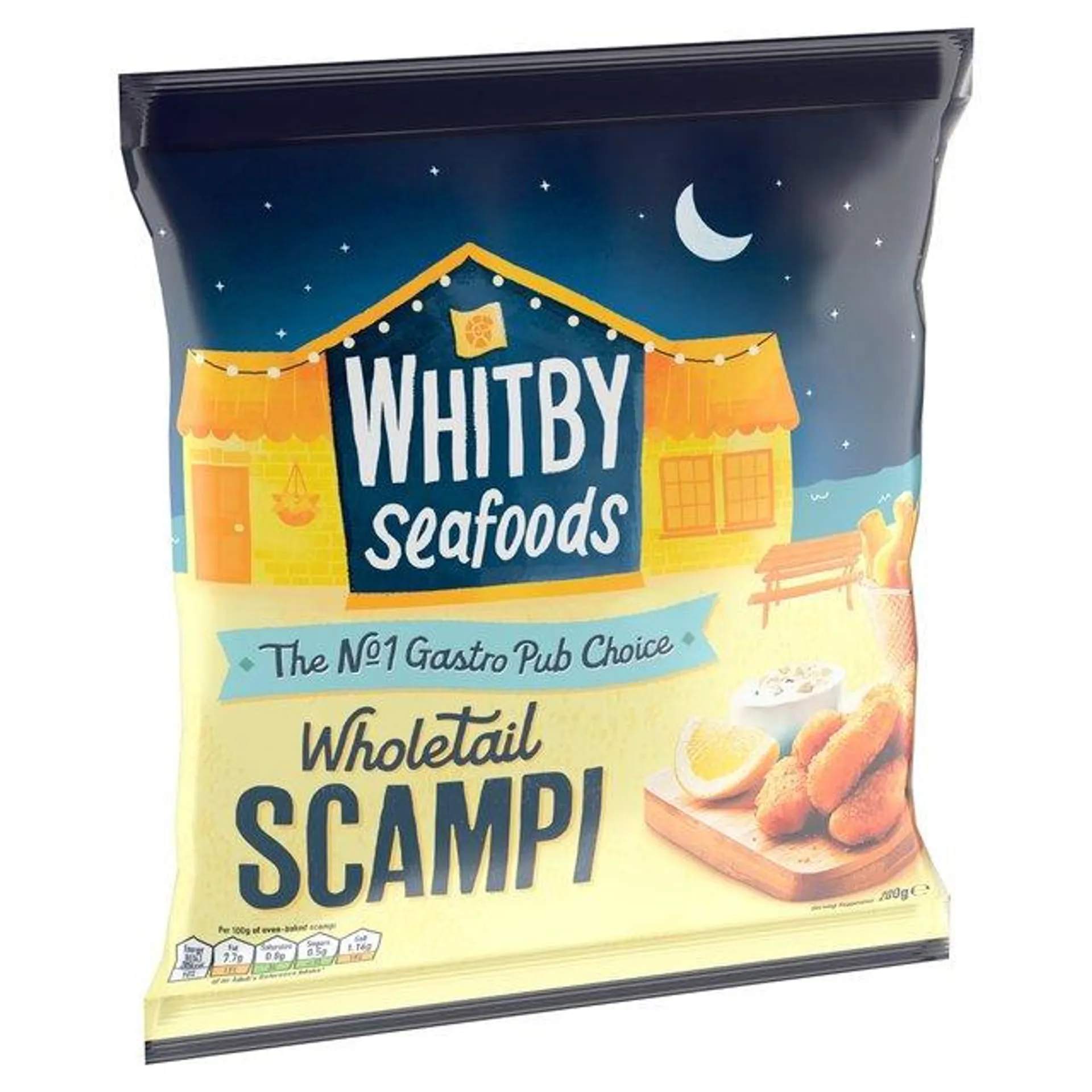 Whitby Seafoods Wholetail Breaded Scampi Frozen