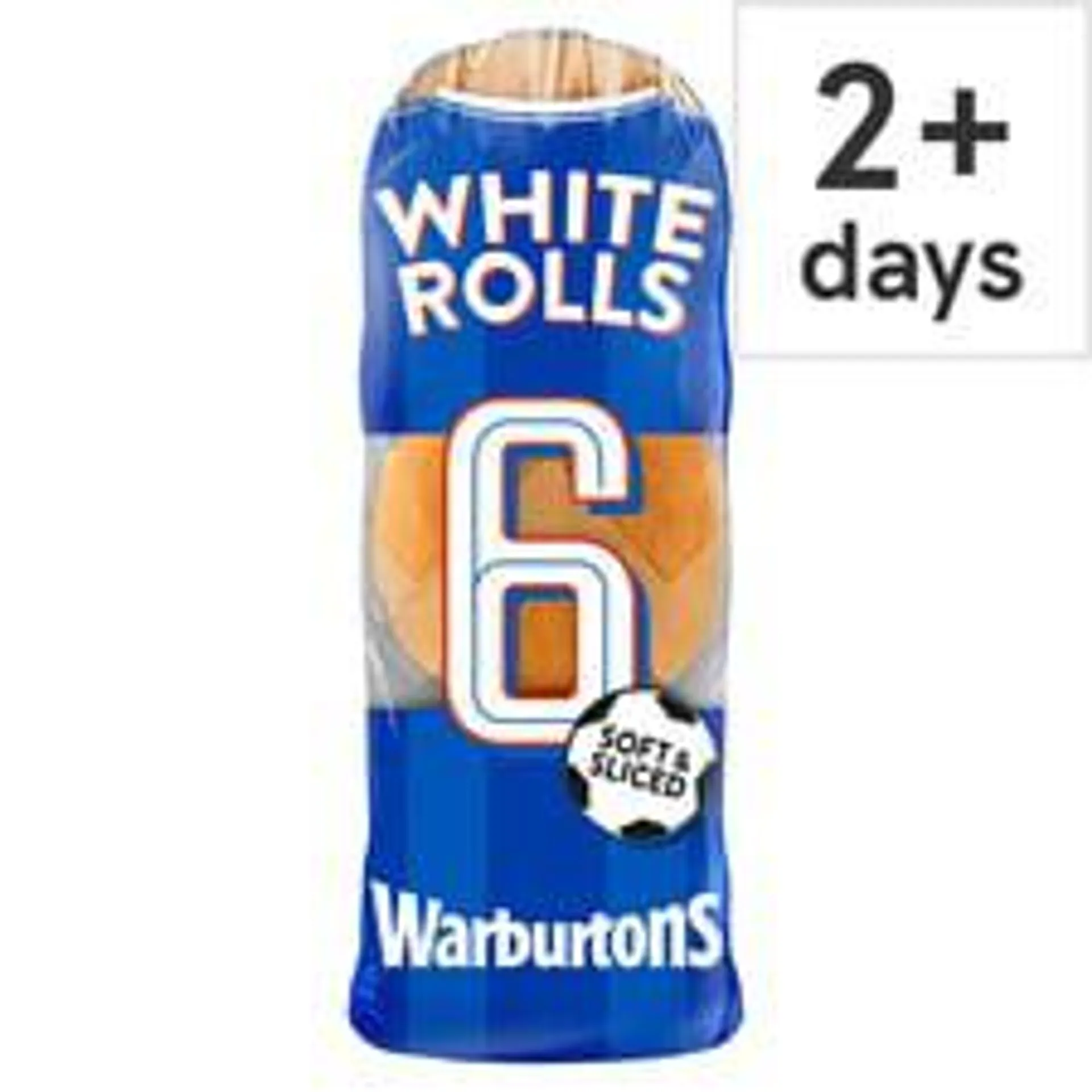 Warburtons White Sliced Sandwich Rolls 6 Pack