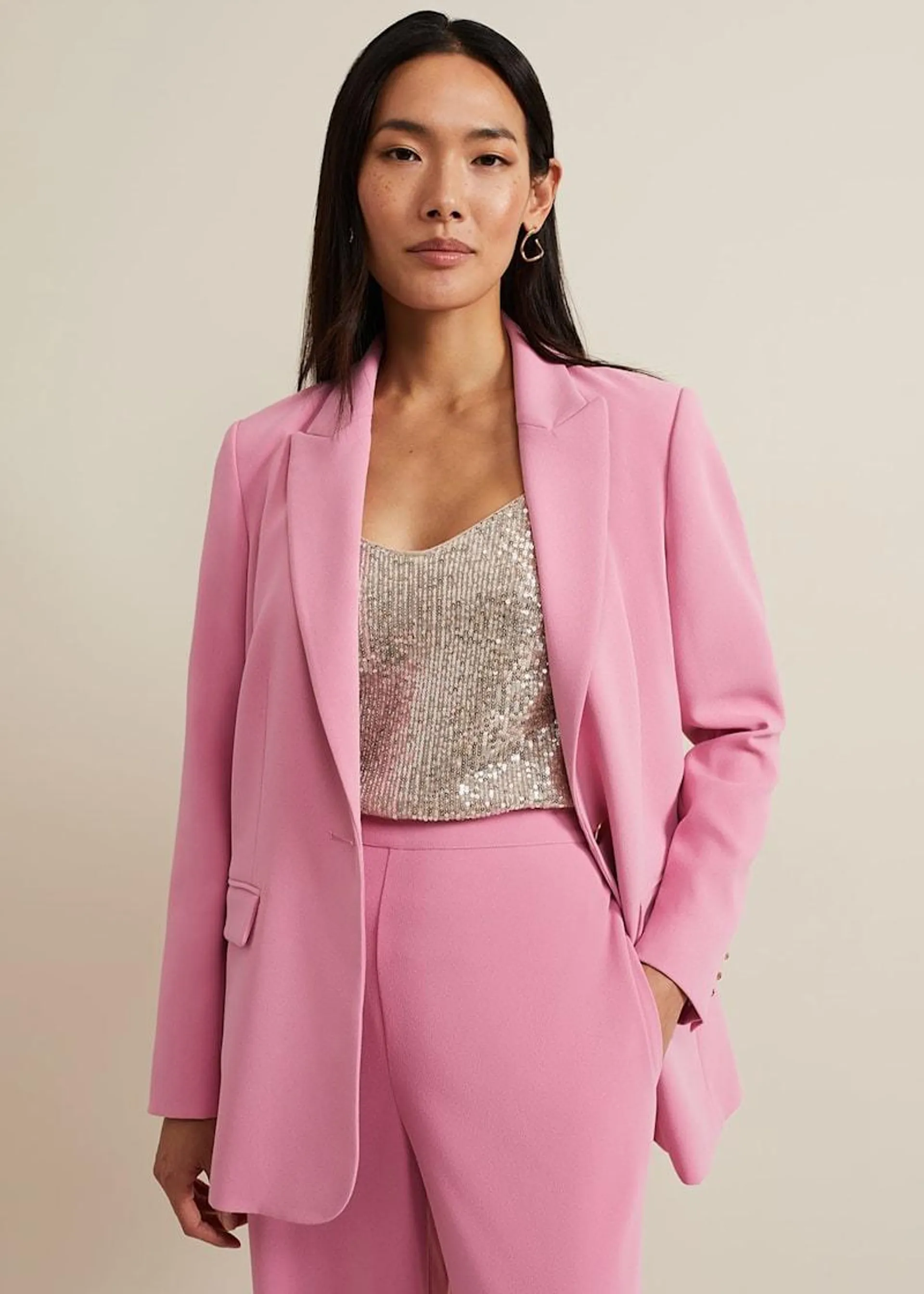 Elandra Pink Tux Blazer