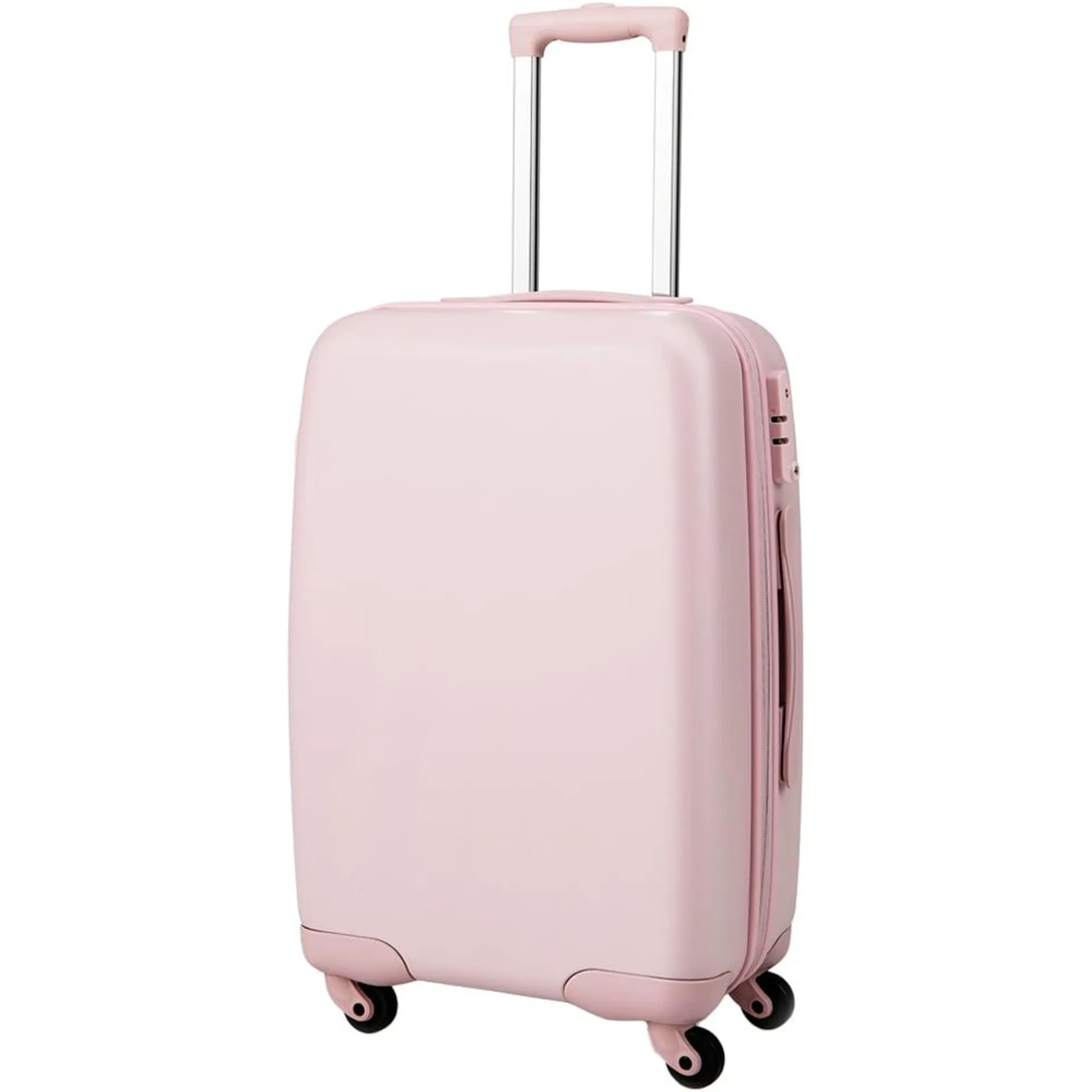 Costway Pink Hardside Suitcase Luggage with Wheels