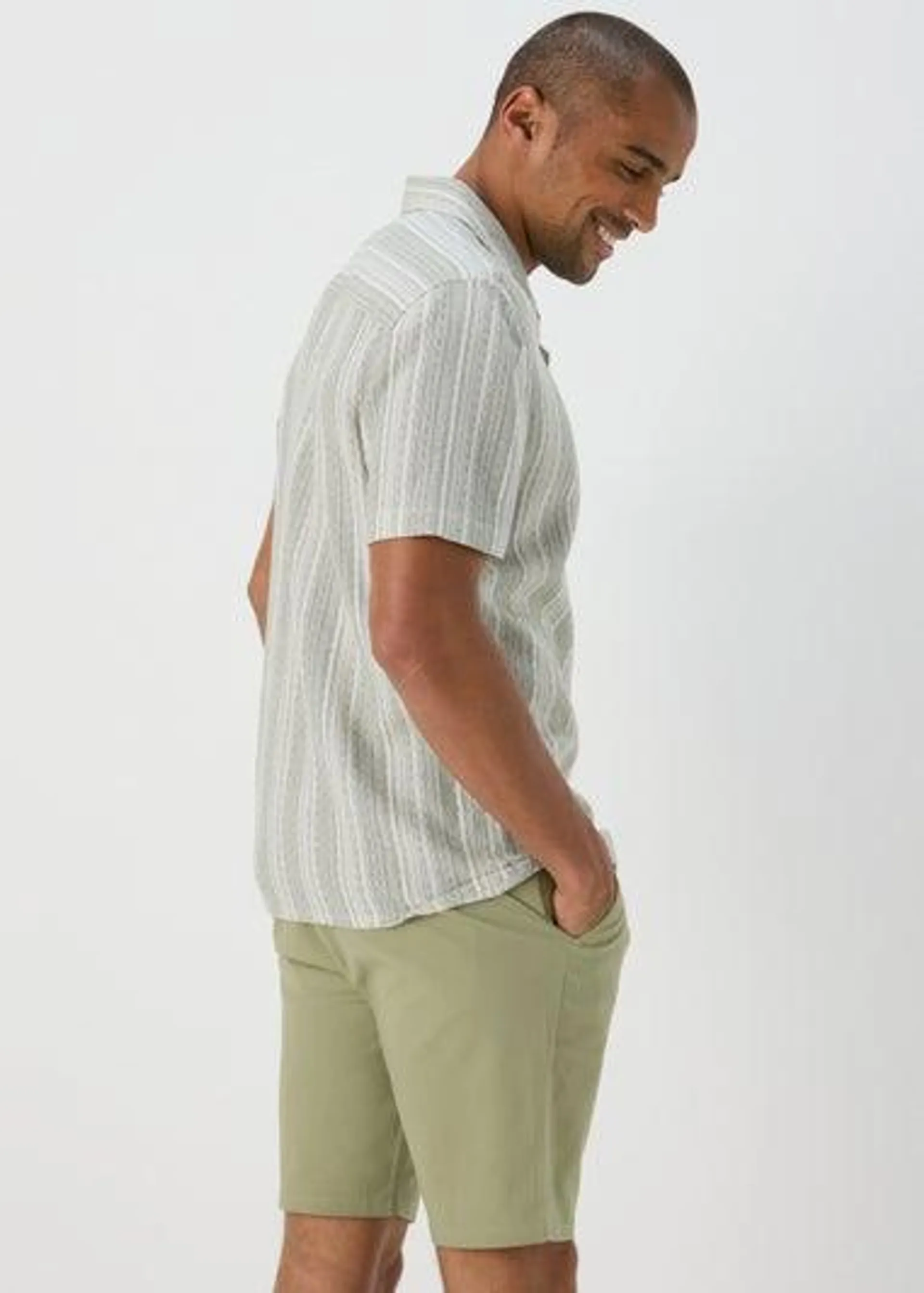 Green Slim Fit Chino Shorts