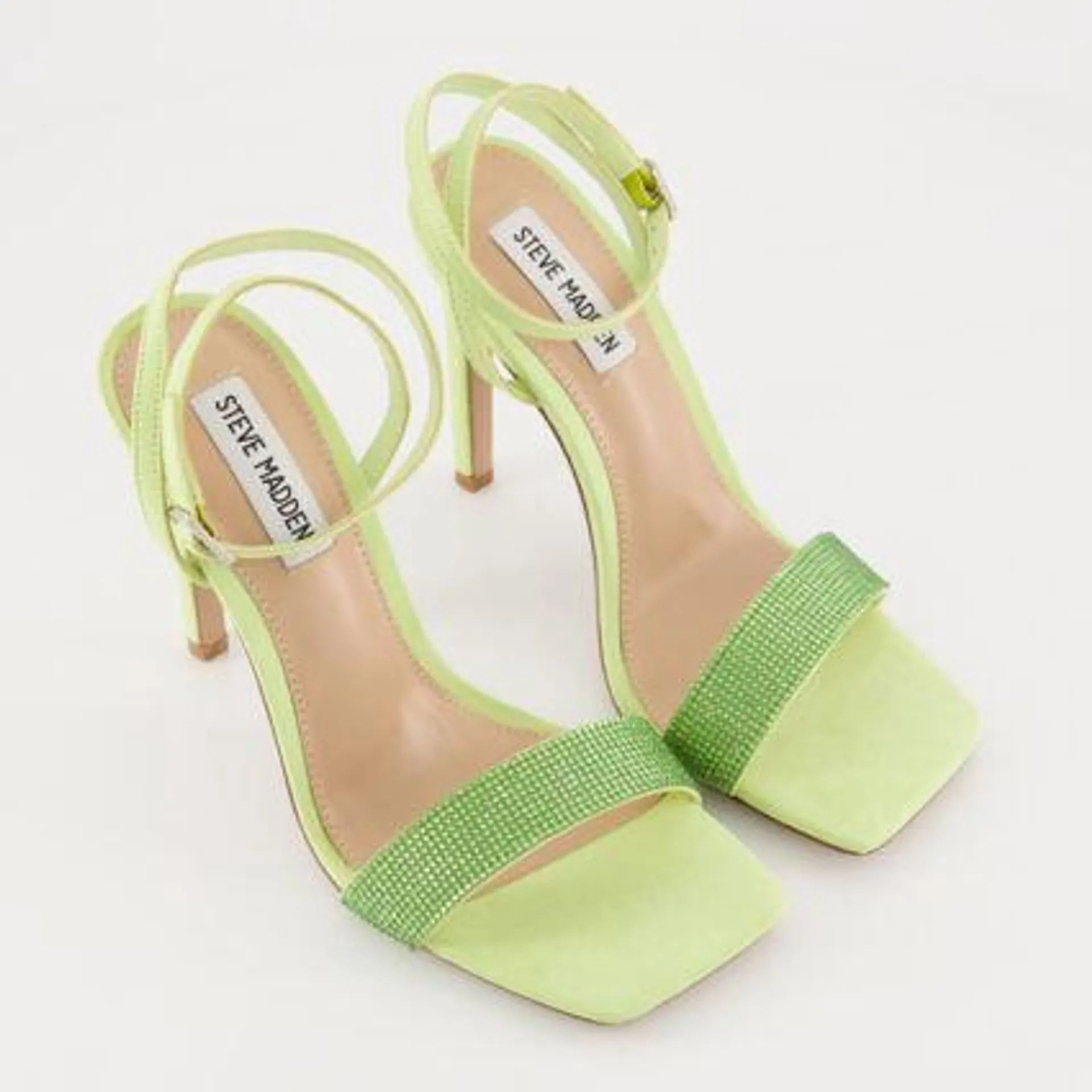Lime Embellished Heeled Sandals
