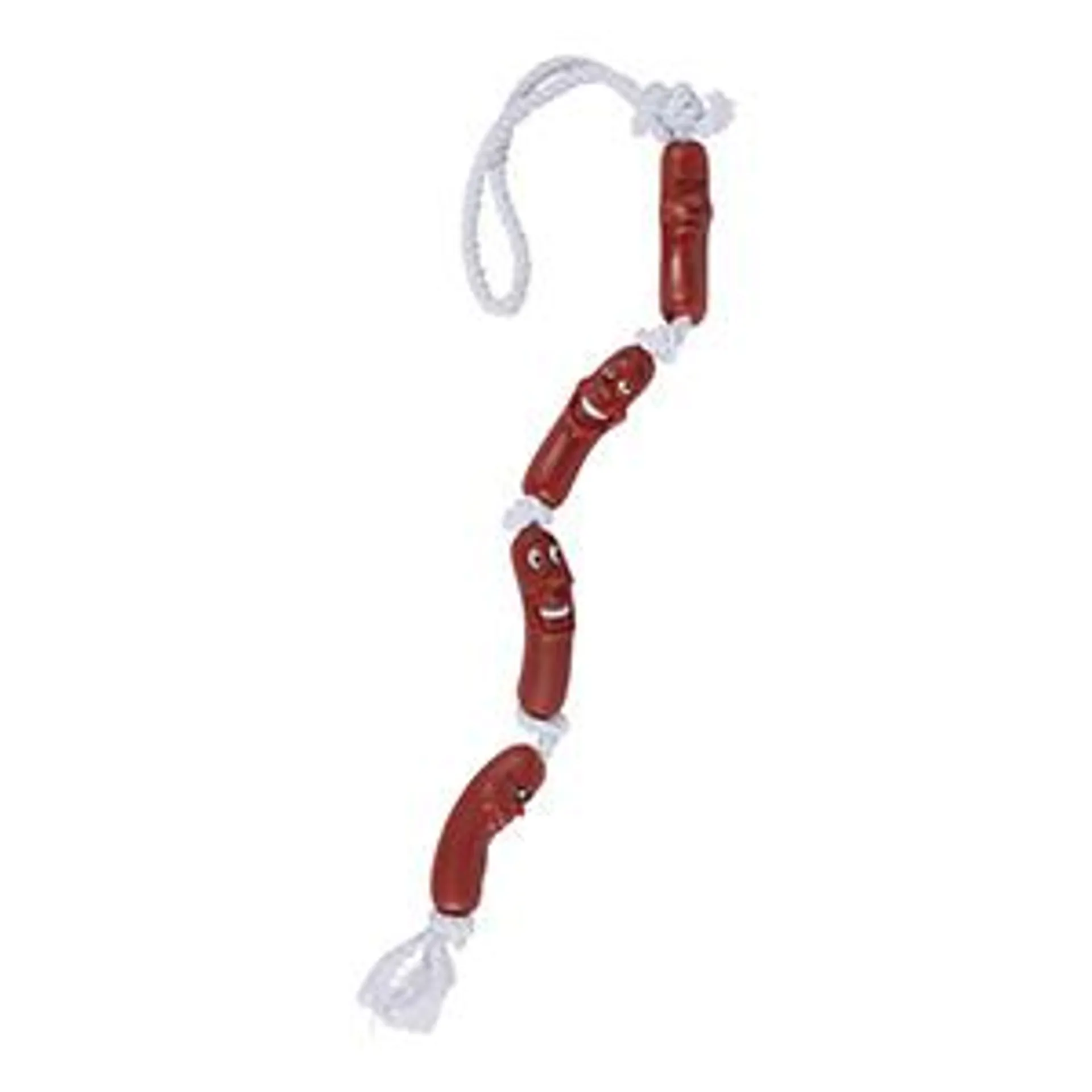 Pets at Home Vinyl Sausage Rope Dog Toy Brown