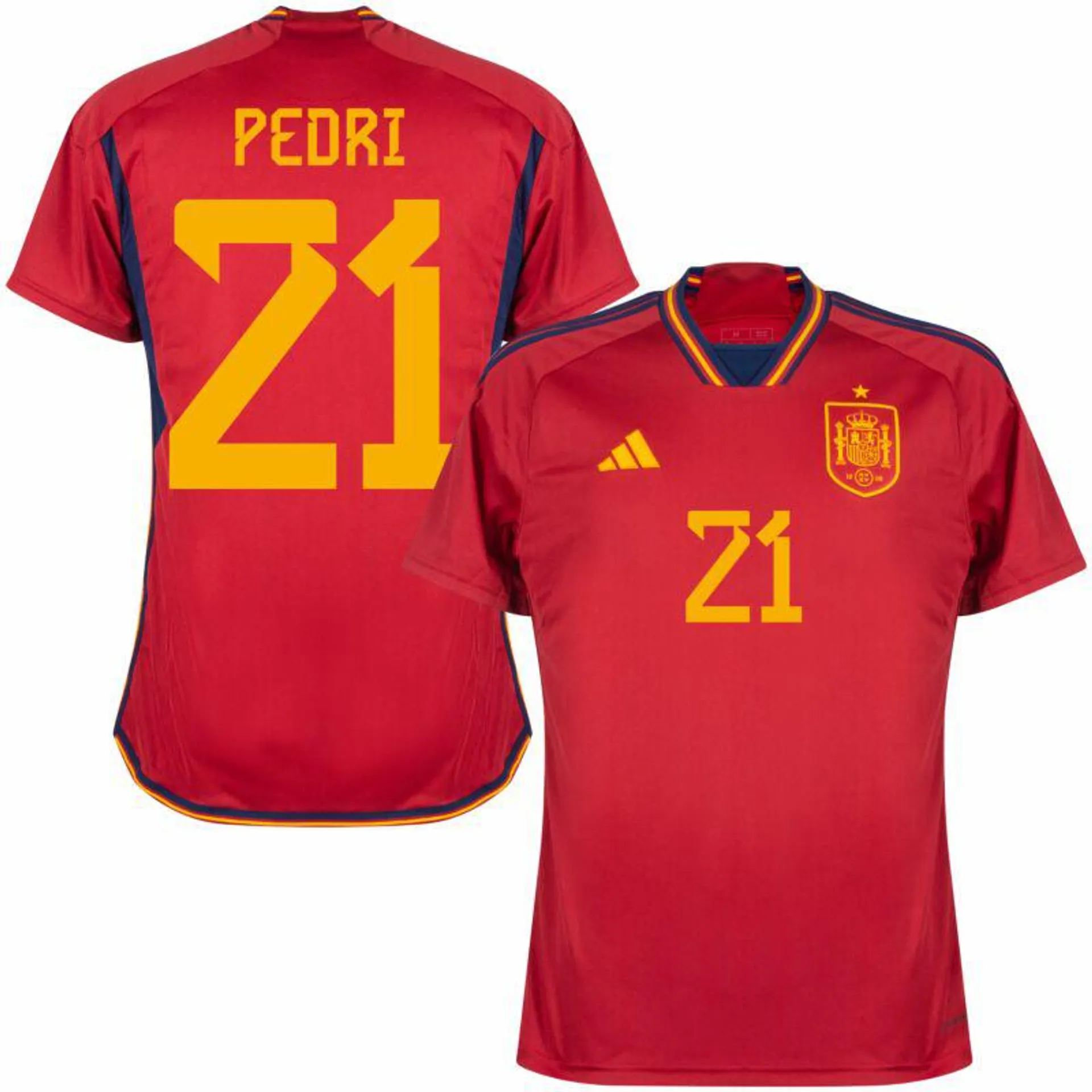 adidas Spain Home KIDS Pedri 21 Shirt 2022-2023 (Fan Style Printing)