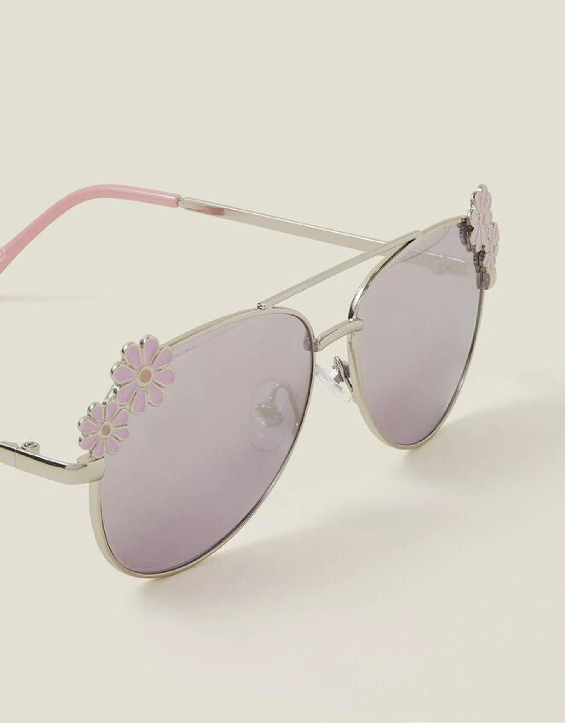 Girls Flower Aviator Sunglasses