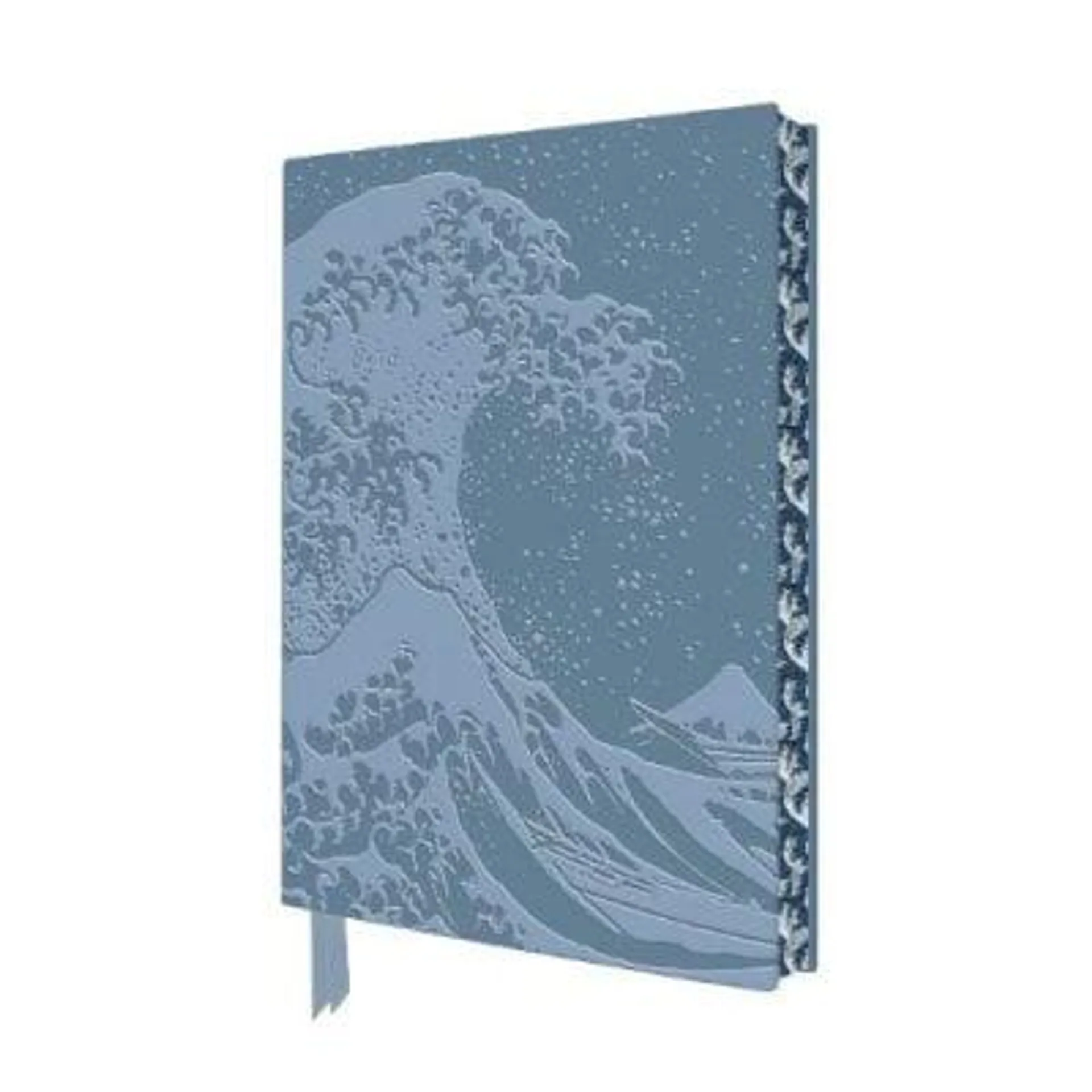 Embossed Hokusai Wave Blue Journal