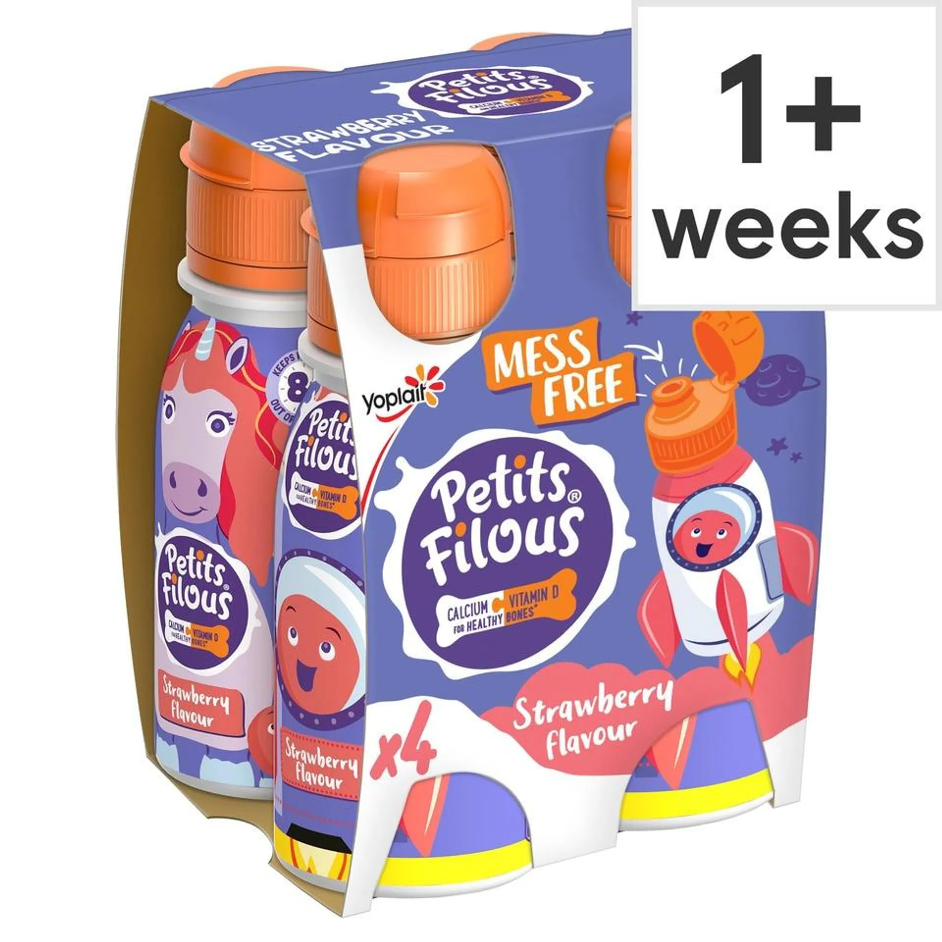 Petits Filous Strawberry Drinking Yogurt 4X100g