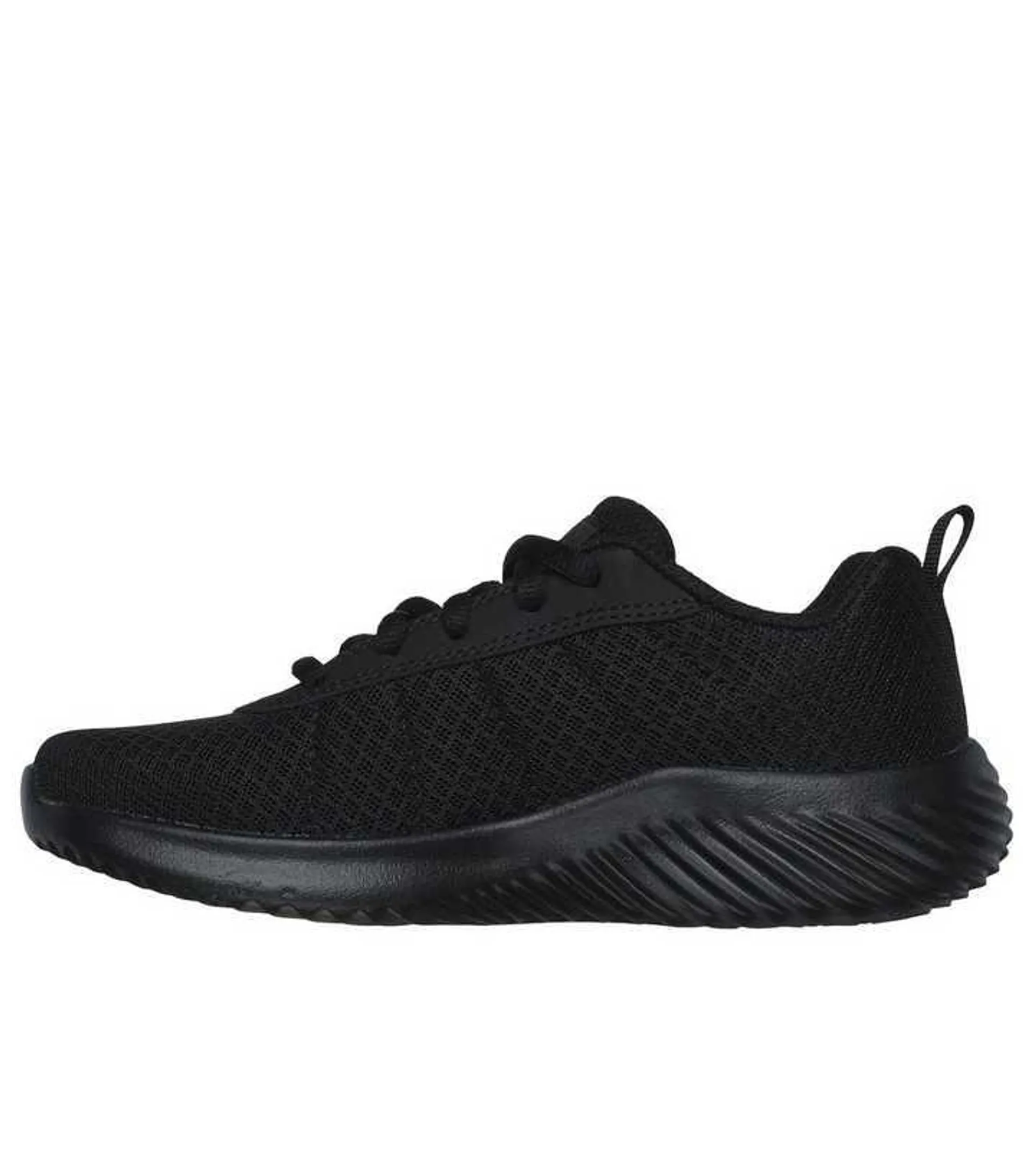 Skechers Kids Black Bounder Lace Up Mesh Trainers