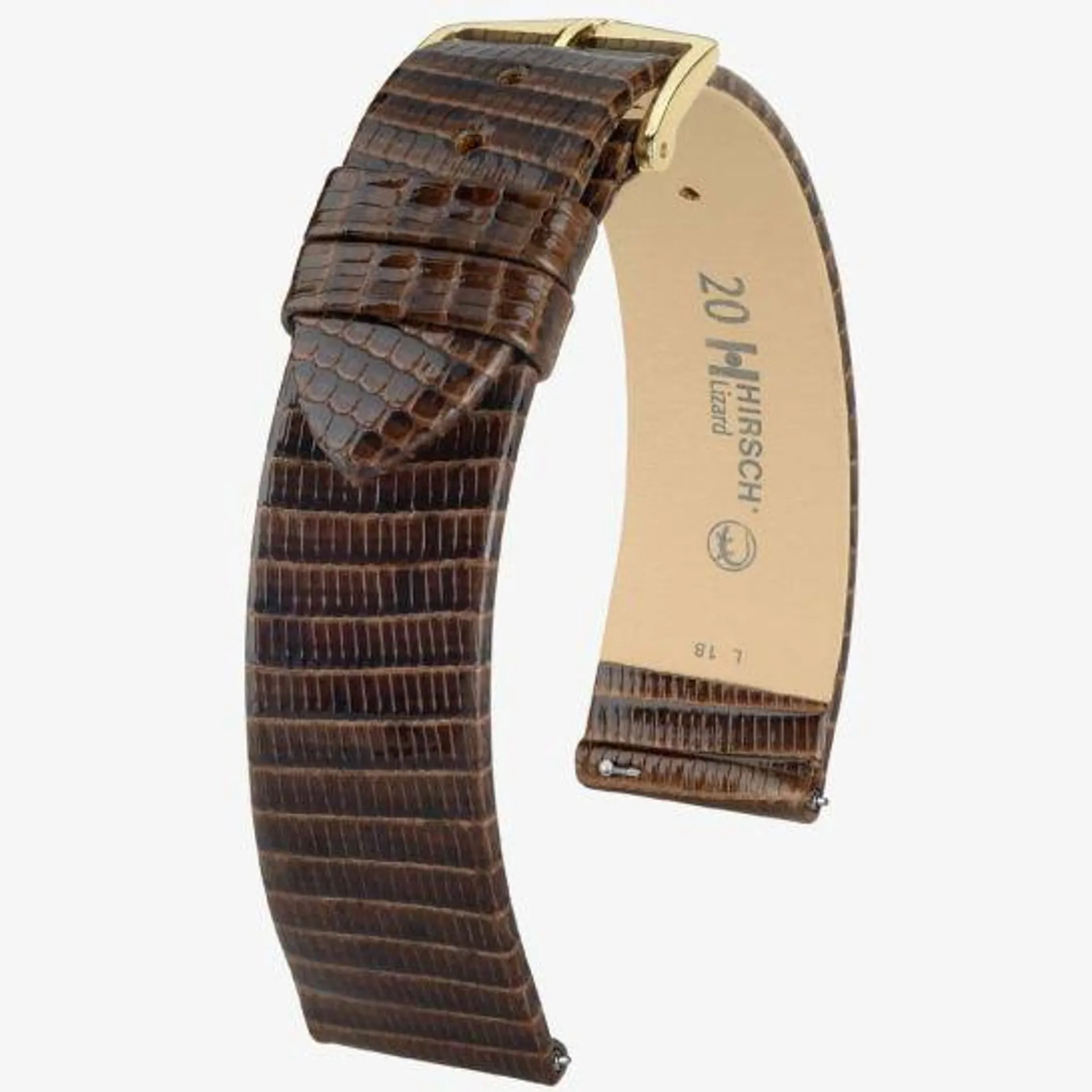 Lizard Medium Brown Leather Watch Strap
