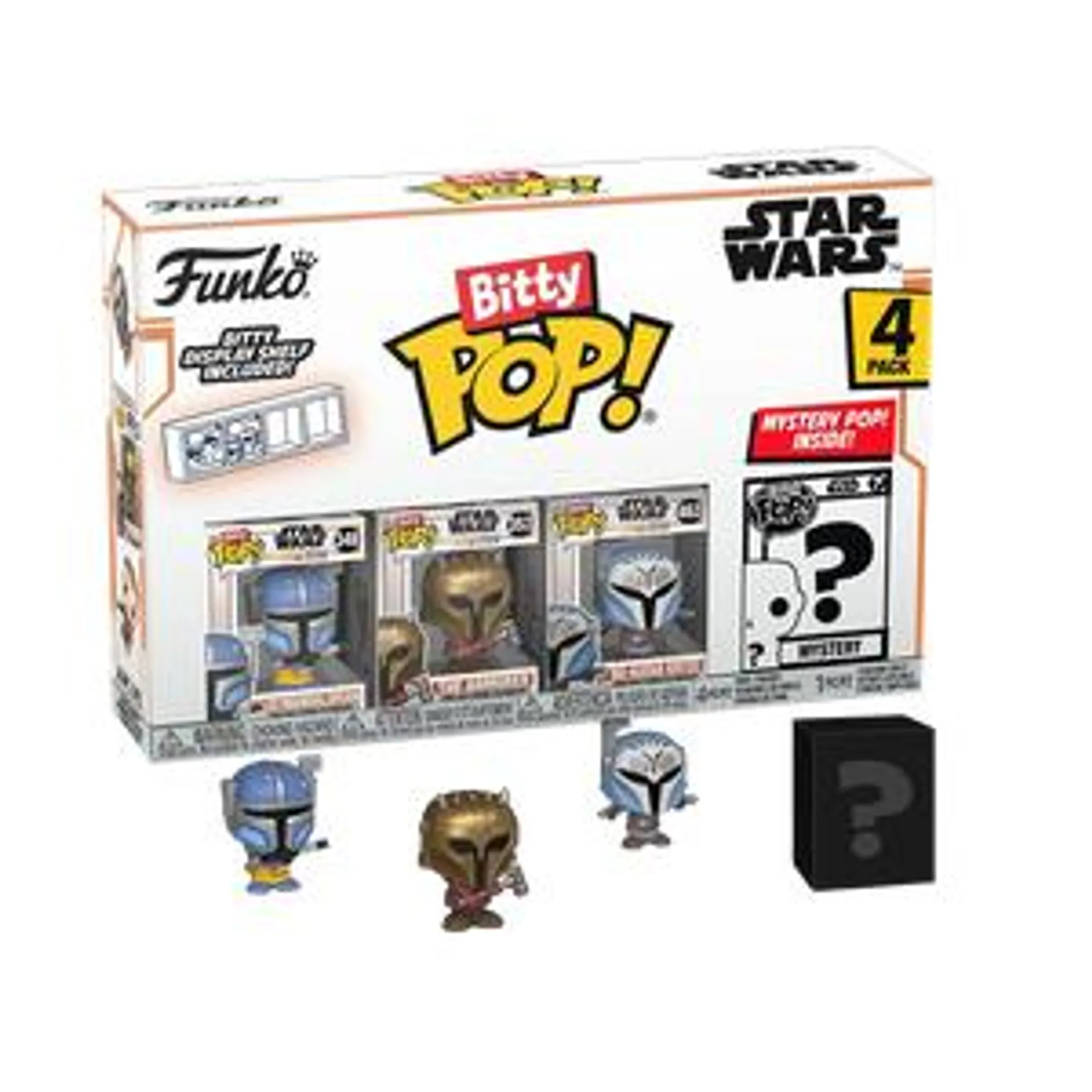 Star Wars: The Mandalorian: Bitty Pop! Vinyl Figure 4-Pack: Heavy Mandalorian, The Armorer, Bo-Katan Kryze & Mystery Figure (1 Pcs)