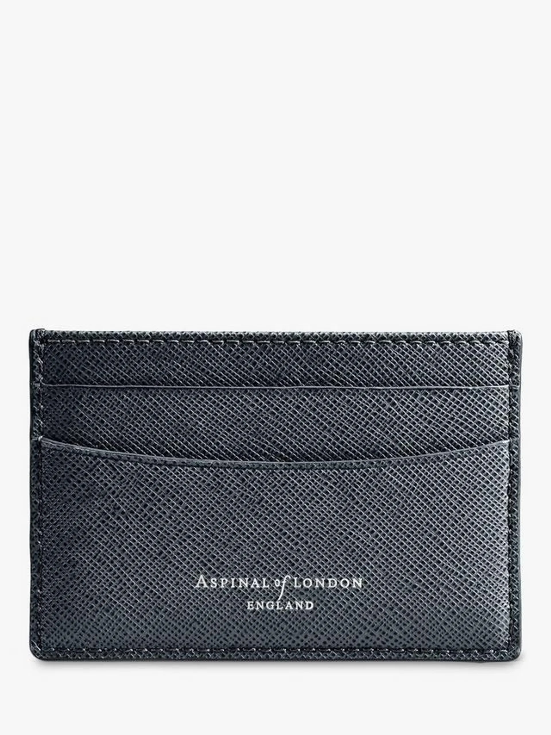 Saffiano Leather Slim Credit Card Holder, Navy