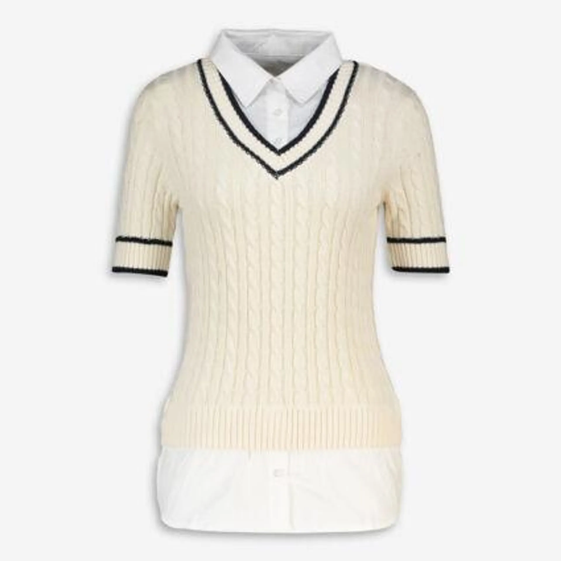 White Cricket Style Jumper