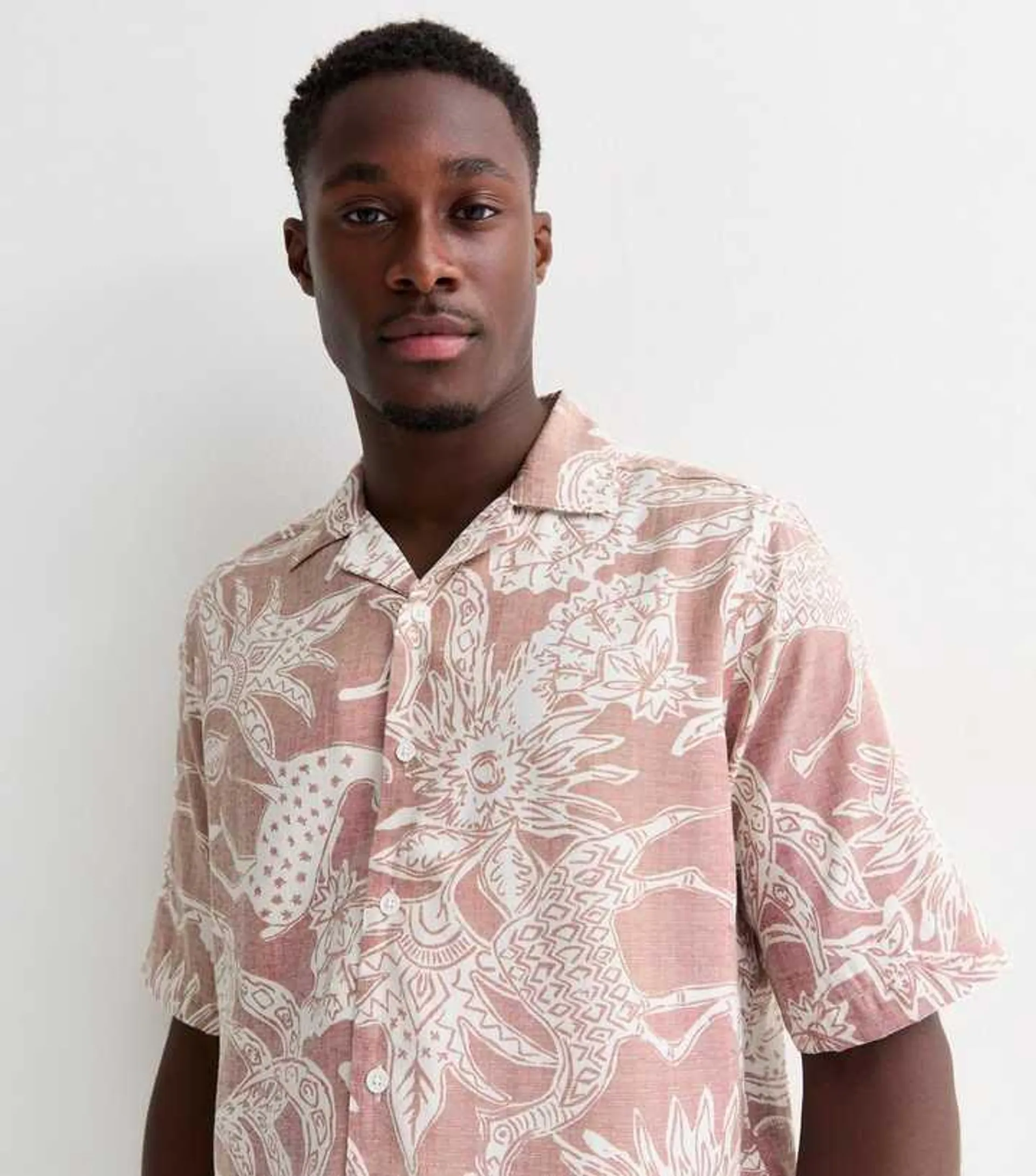 Only & Sons Light Brown Deer Print Short Sleeve Shirt