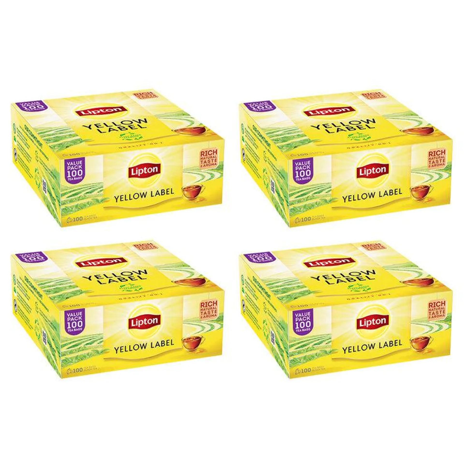 Lipton Yellow Label Tea Bags, 4 x 100 Pack