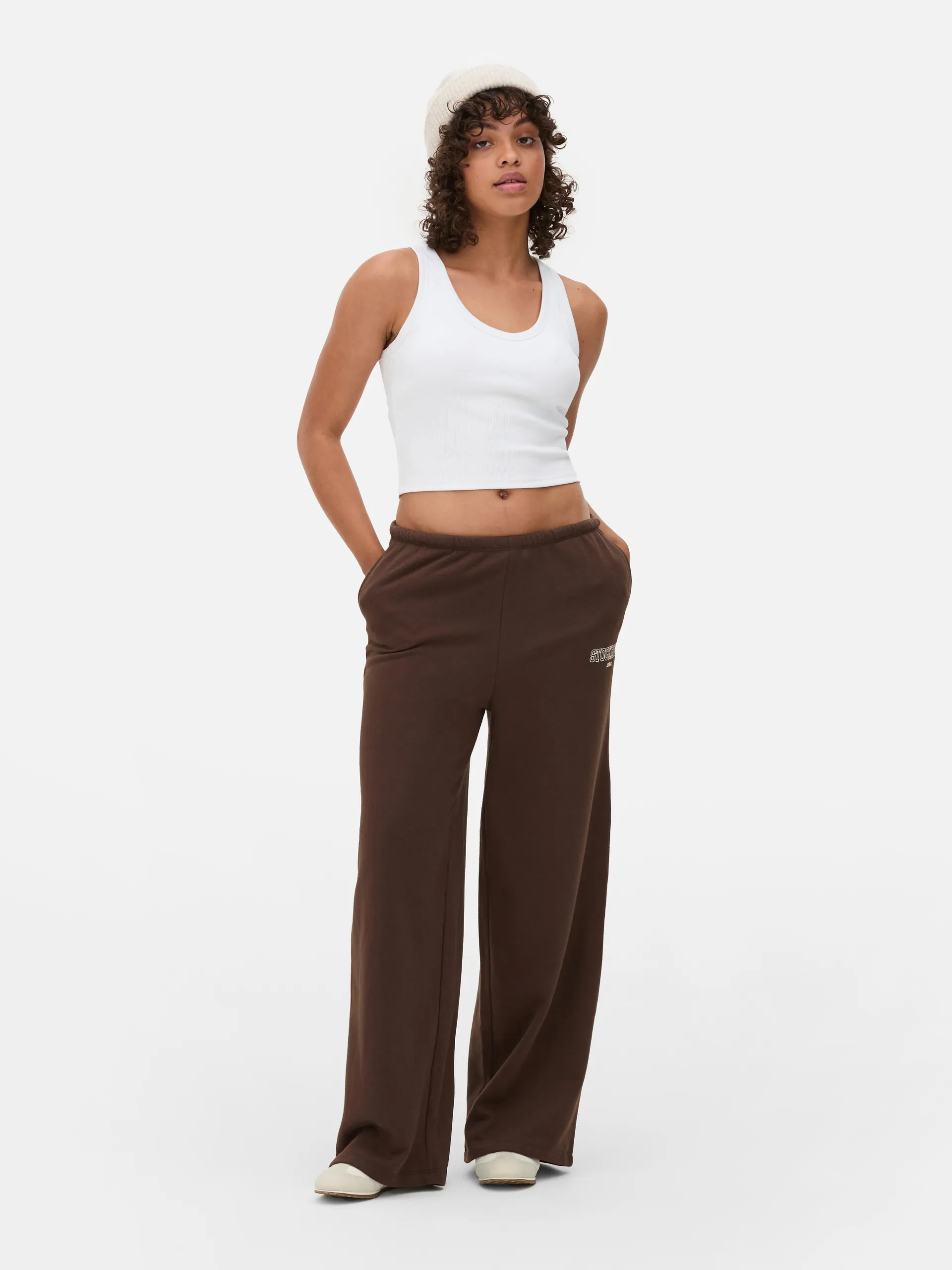 Co-ord Embroidered Wide Leg Joggers