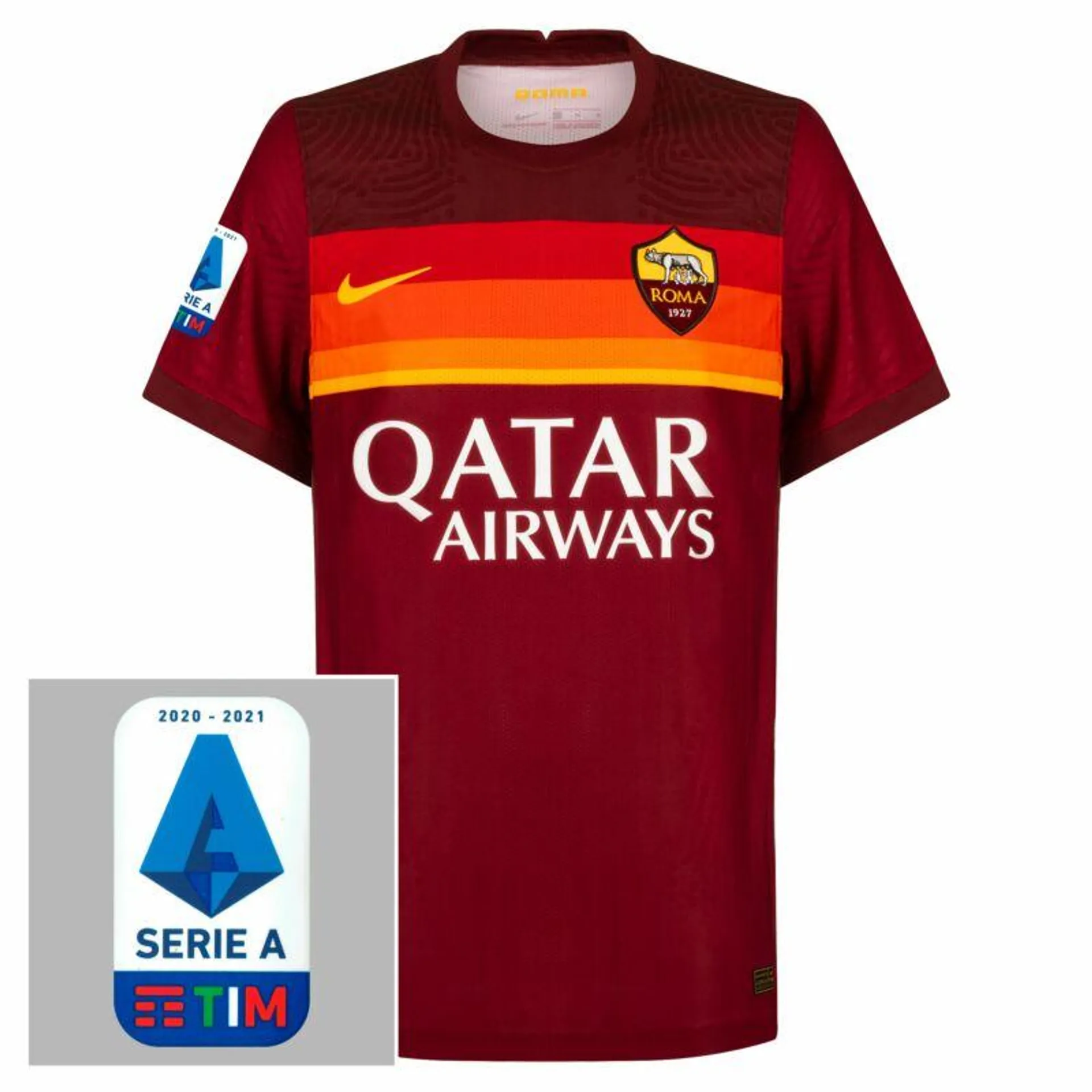 Nike AS Roma Vapor Match Home Zaniolo 22 Shirt 2020-2021 (Fan Style Printing) incl. 20-21 Serie A Patch - Size M