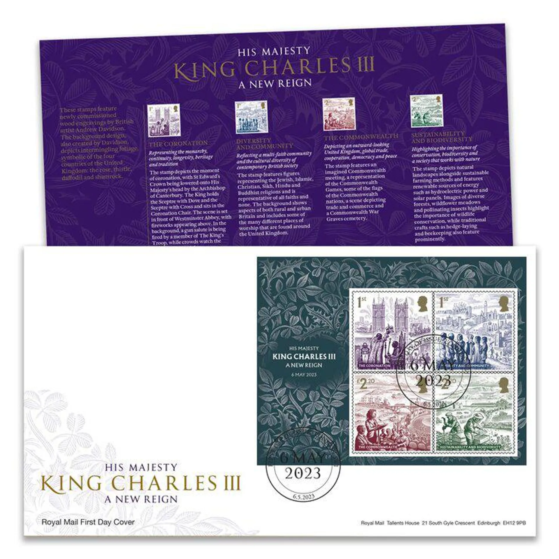 Royal Mail® King Charles III: A New Reign Stamp Sheet Souvenir