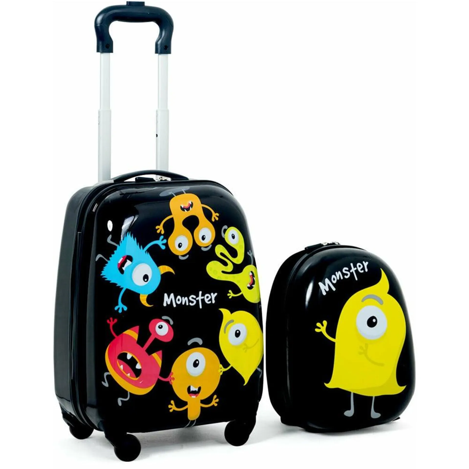 Costway Kids Black 2 Piece Luggage Set