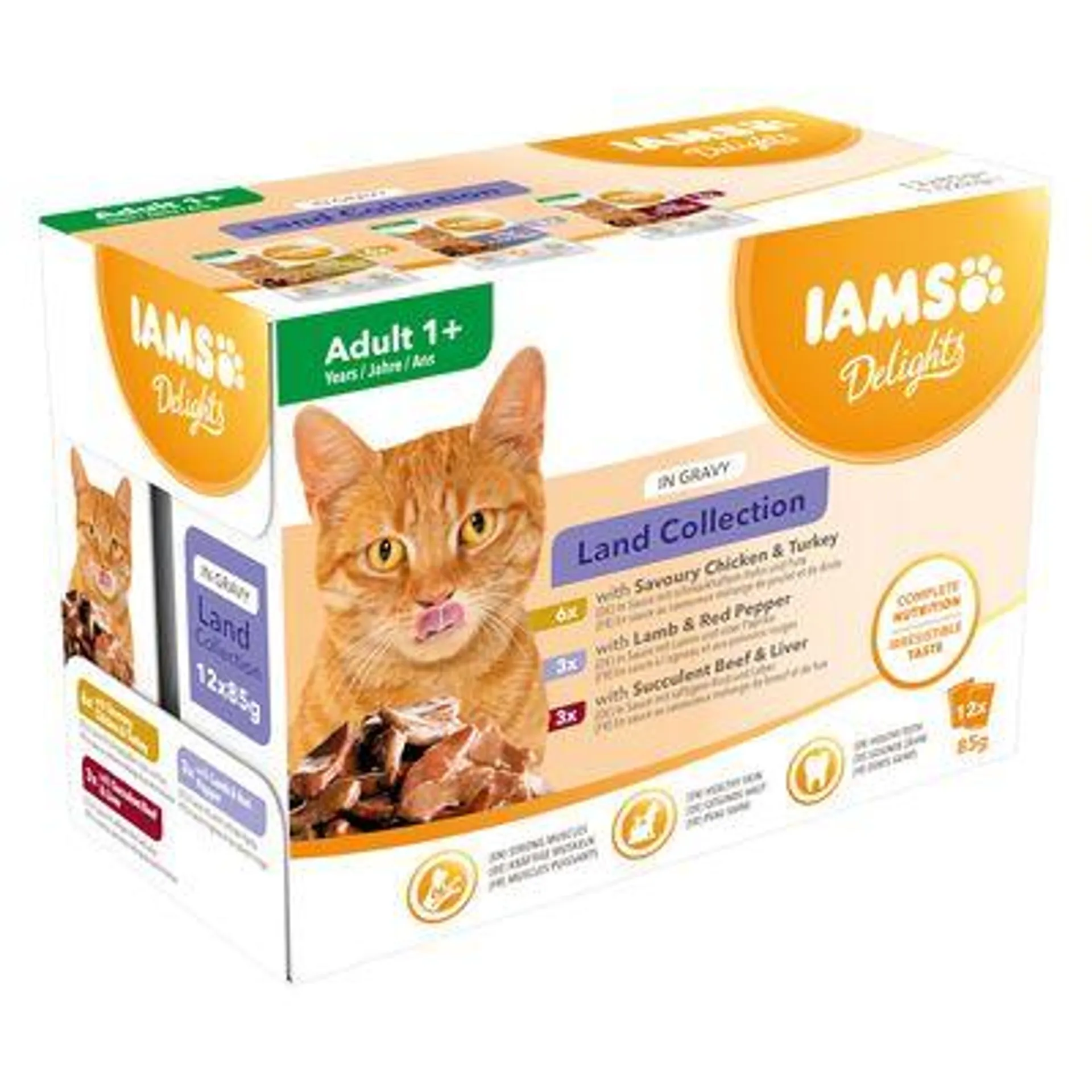 36 + 12 gratis! 48 x 85 g IAMS Adult