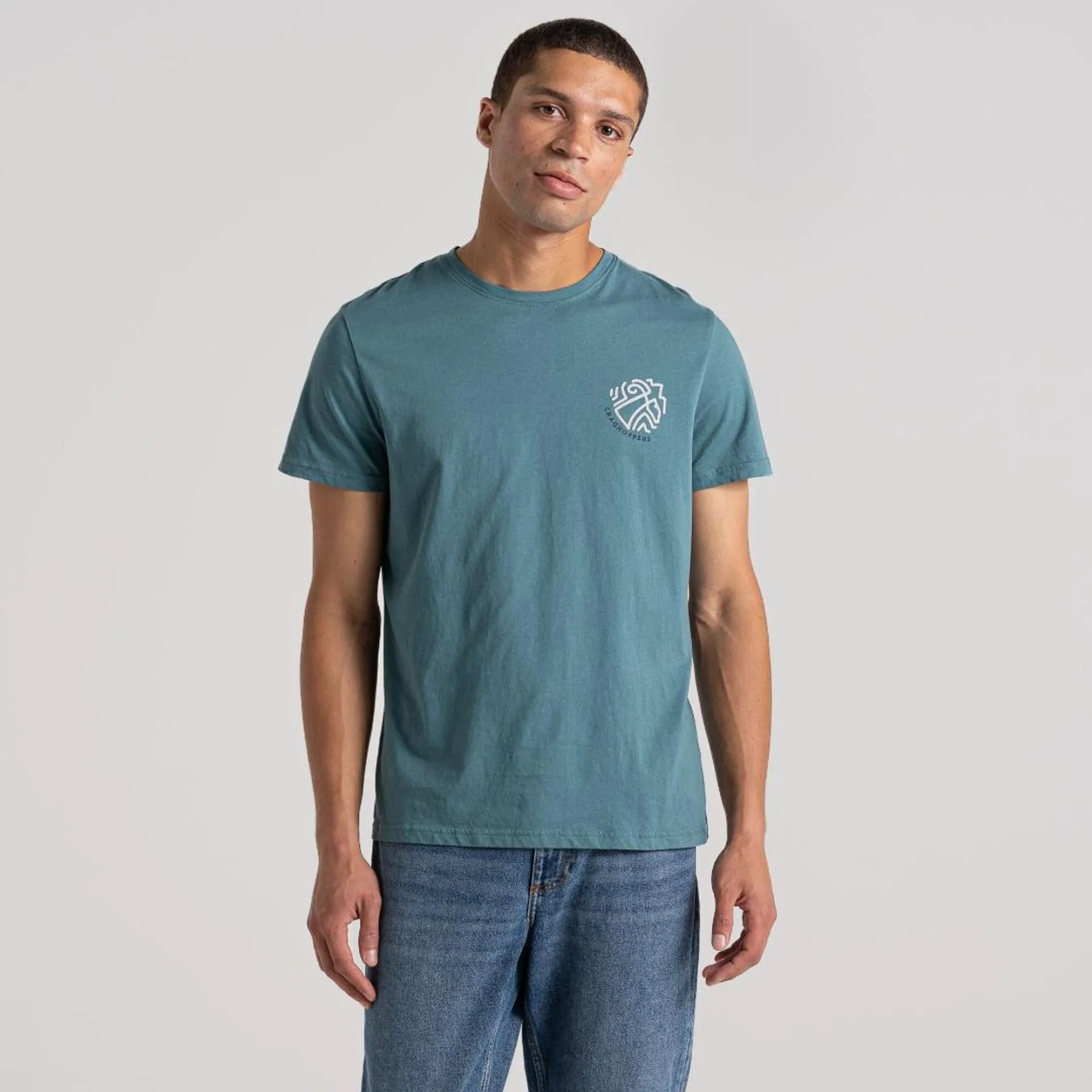 Craghoppers Men's Lucent Short Sleeved T-Shirt - Washed Teal Oval