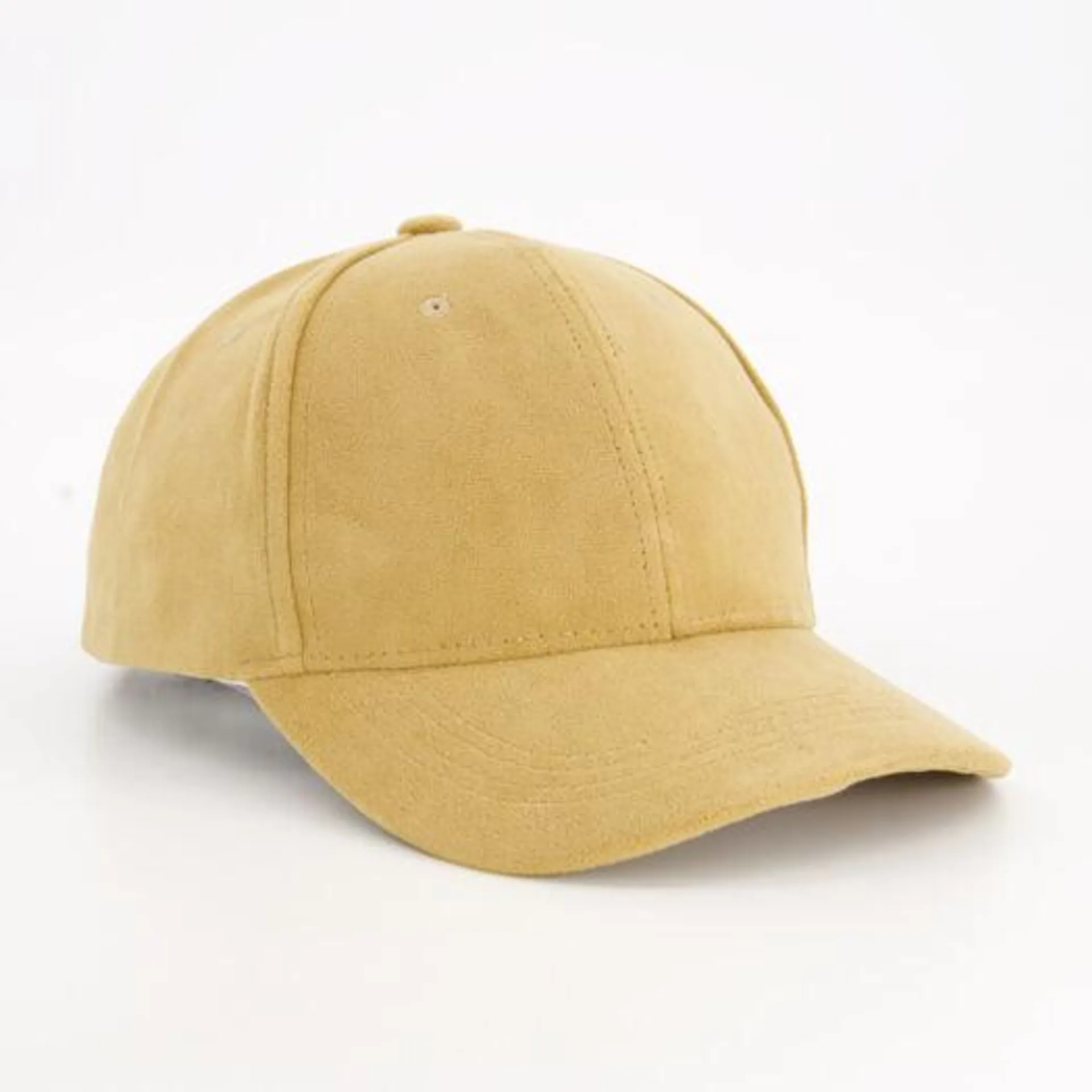 Beige Velour Baseball Cap