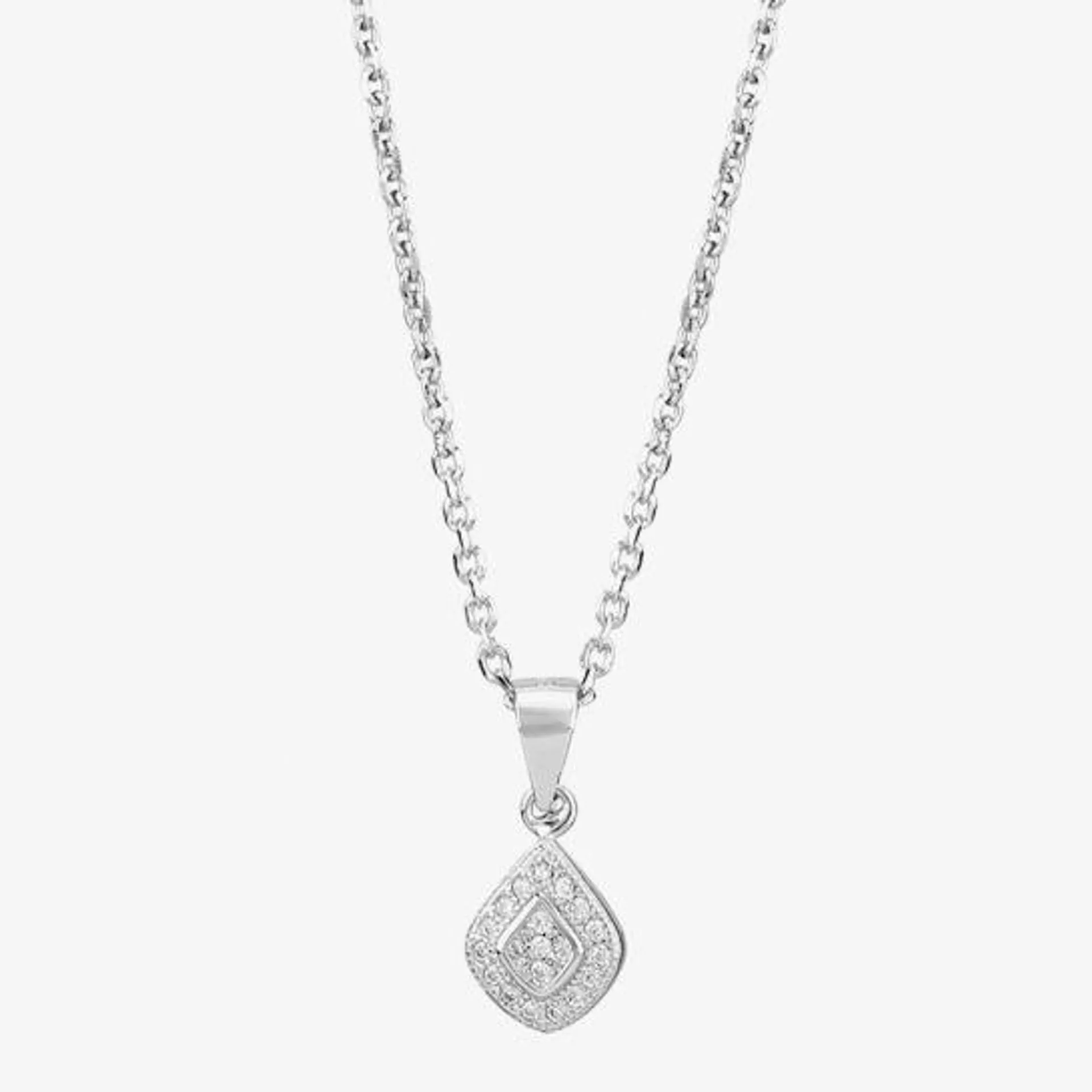 Silver Pavé Cushion Pendant E610666-P