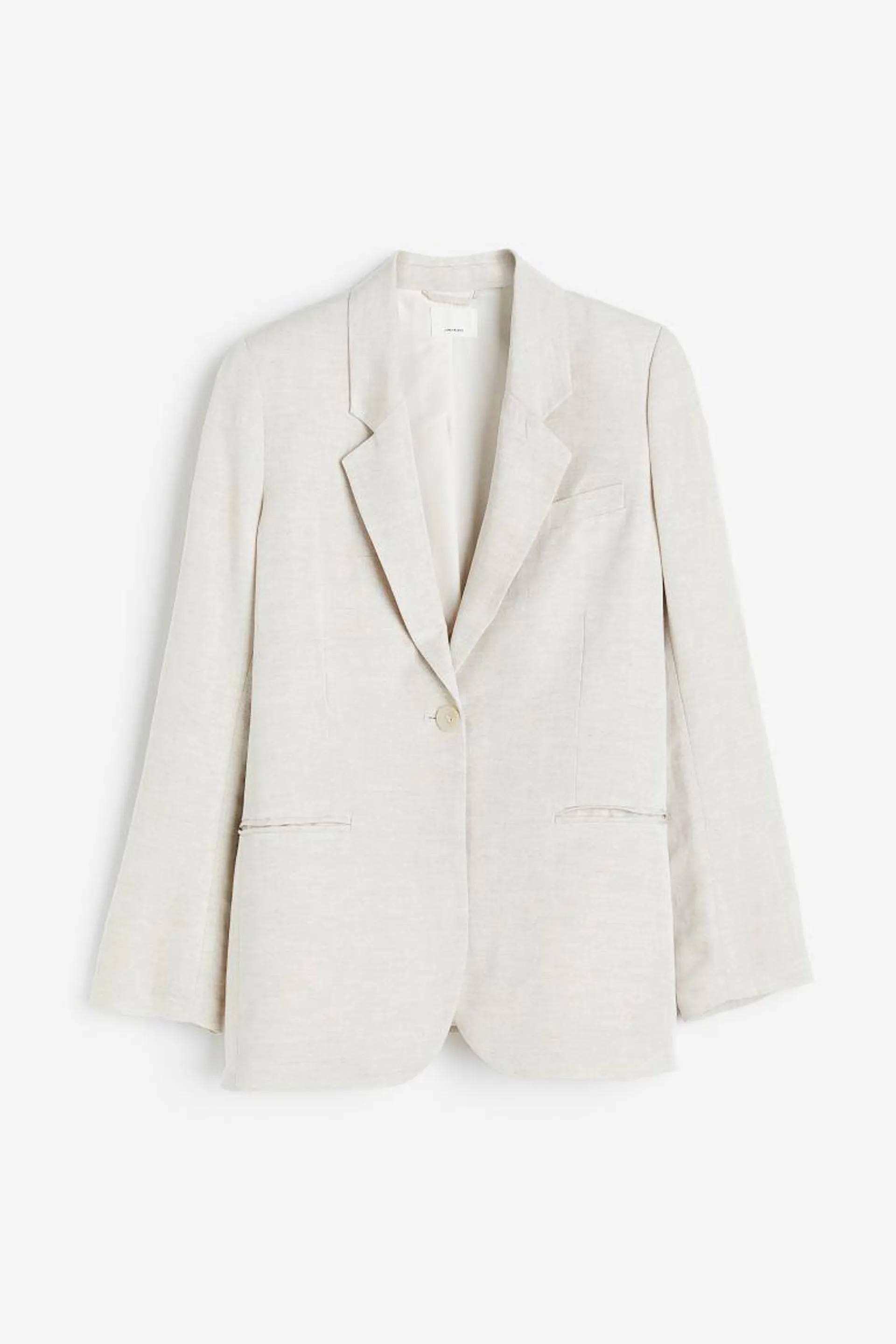 Single-breasted linen-blend blazer