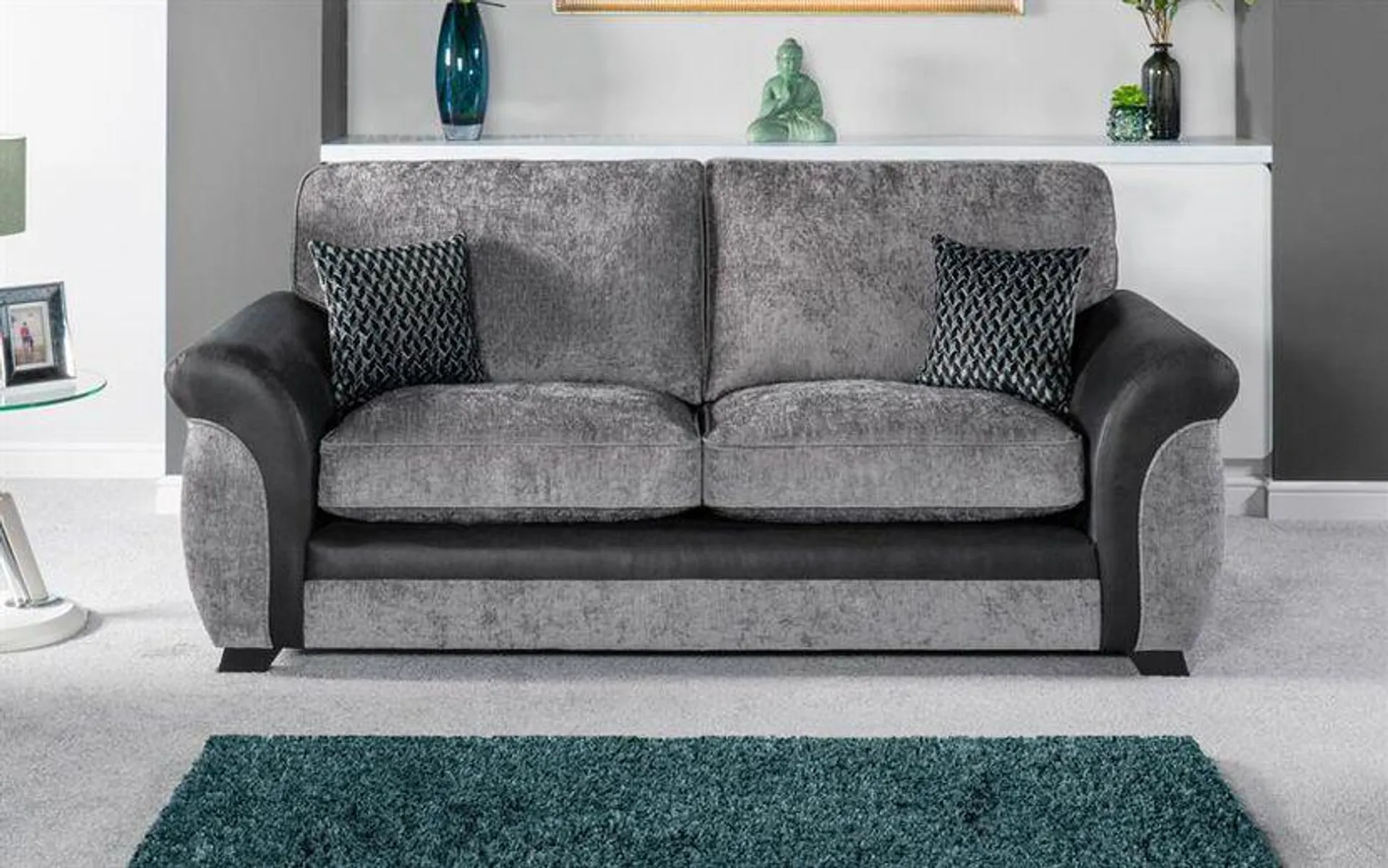 Kadie Fabric 3 Seater Standard Back Sofa