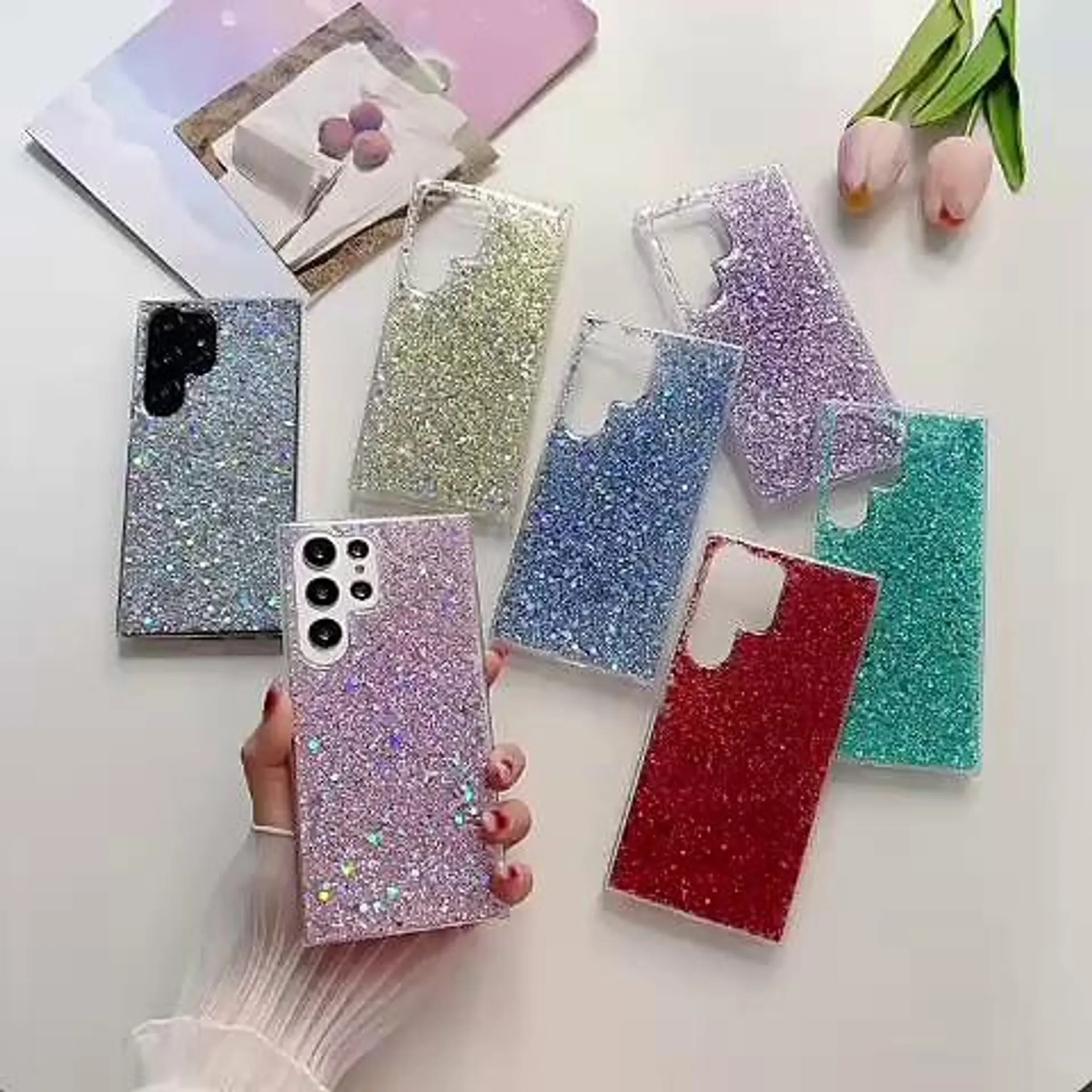 Phone Case For Samsung Galaxy S24 S23 S22 S21 S20 Plus Ultra A54 A34 A14 A14 A54 A73 / A53 / A33 / A23 / A13 / A03 A72 A52 A42 A71 A51 A31 Note 20 Ultra 10 Plus A12 Back Cover Bling Glitter Shine