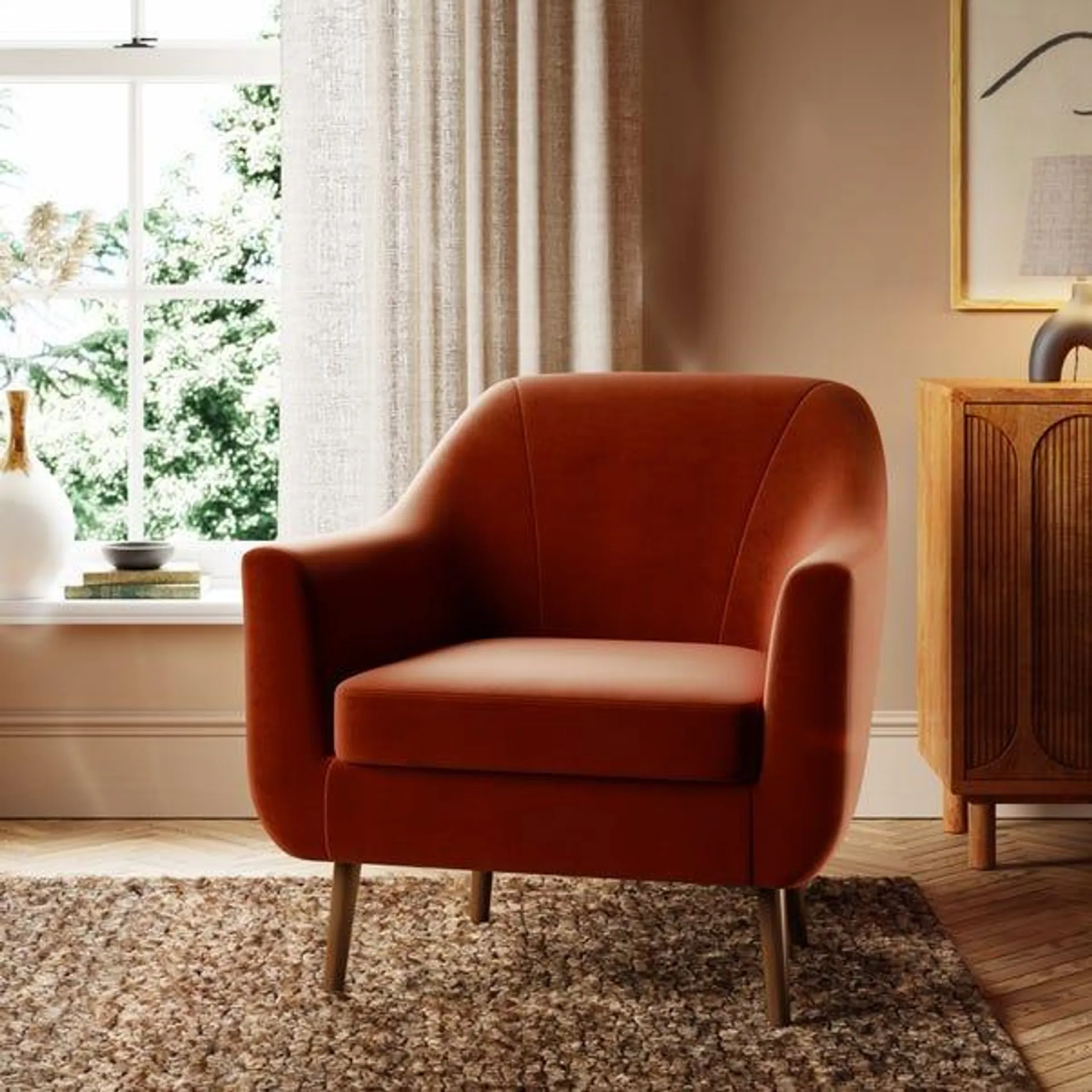 Eddie Velvet Tub Armchair