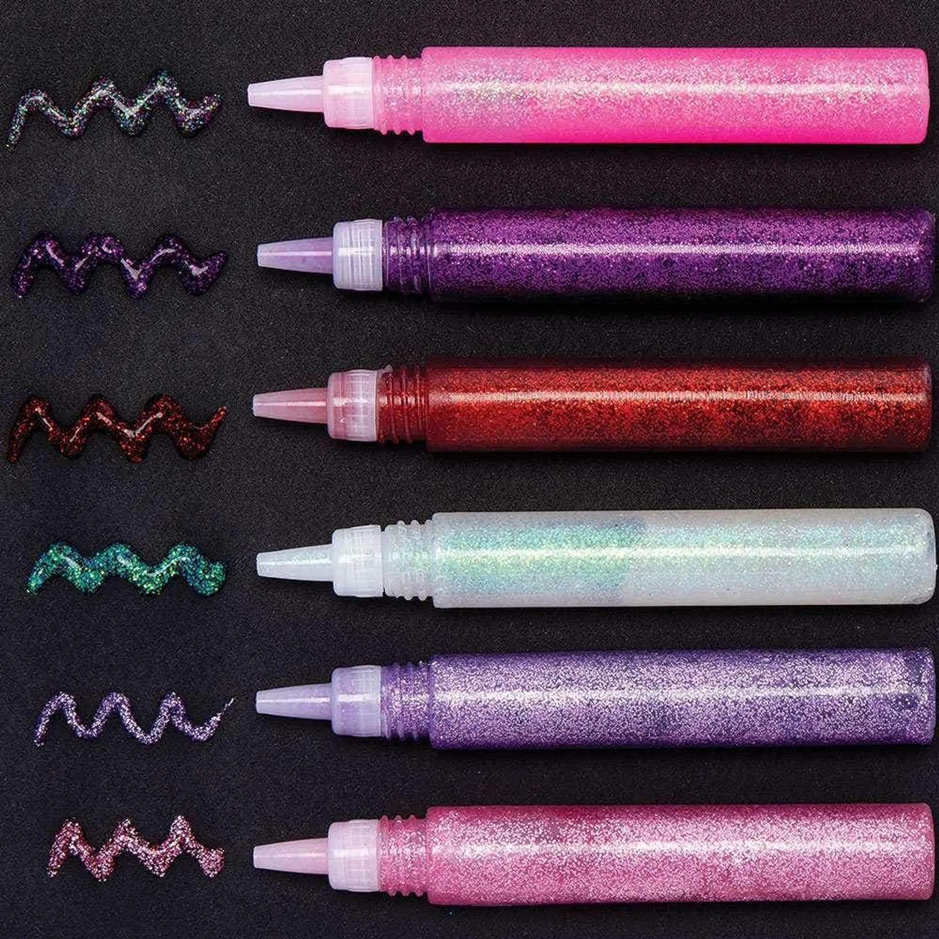 Red, Pinks & Purple Glitter Glue Pens