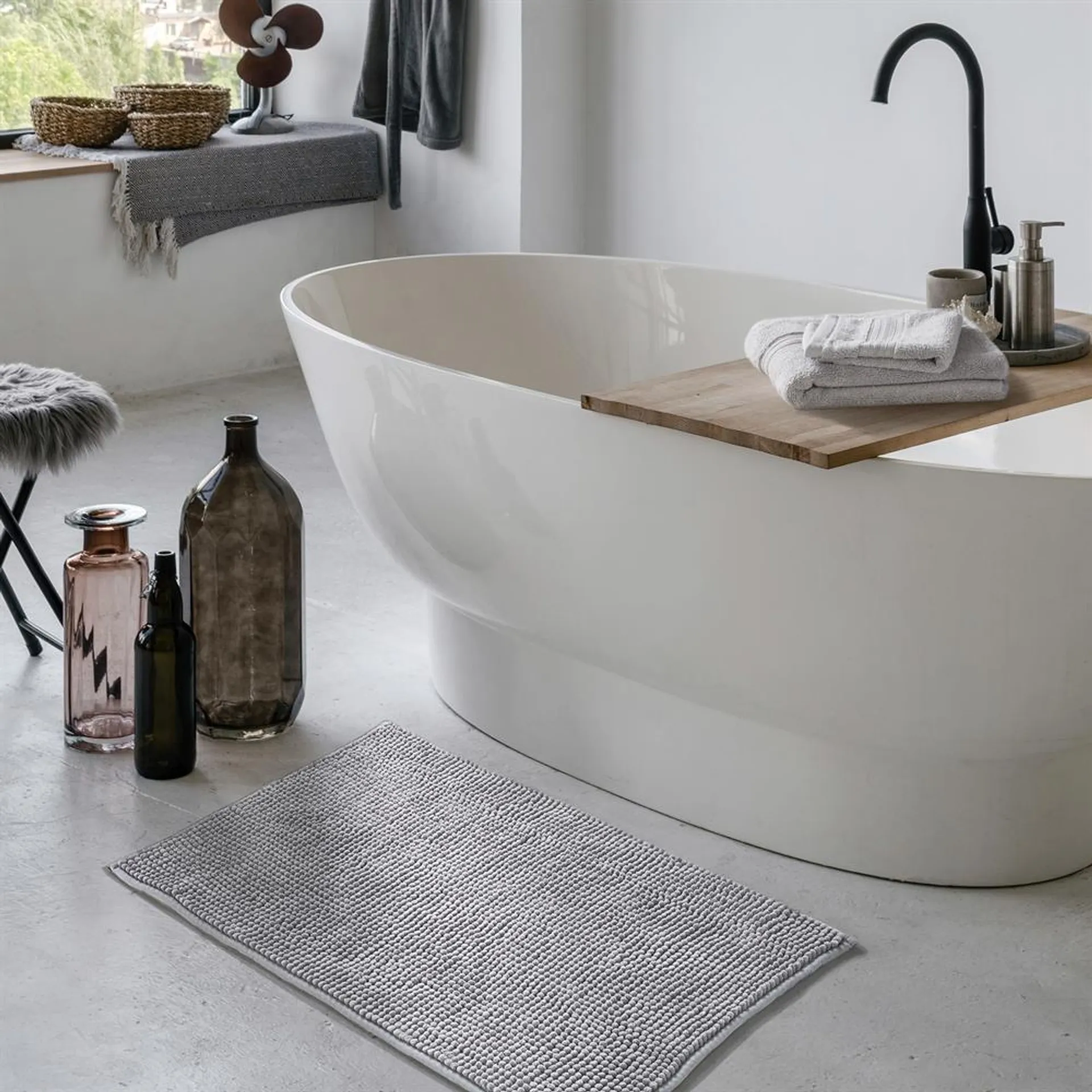 Bathroom: Super Soft Bath Mat - Grey