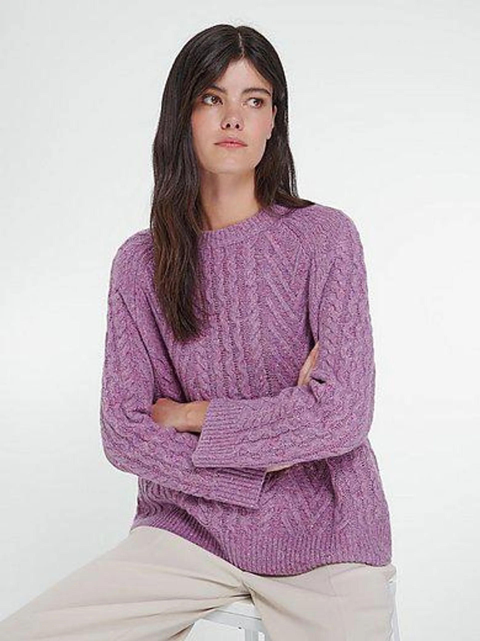 Round neck jumper in wool mix