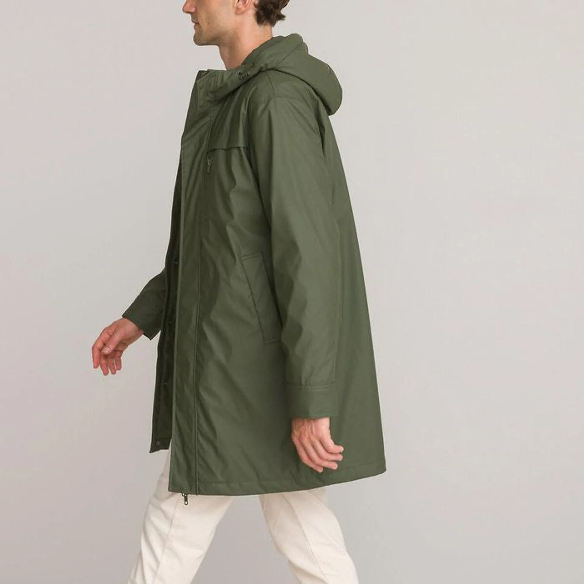 Recycled Mid-Length Parka with High Neck