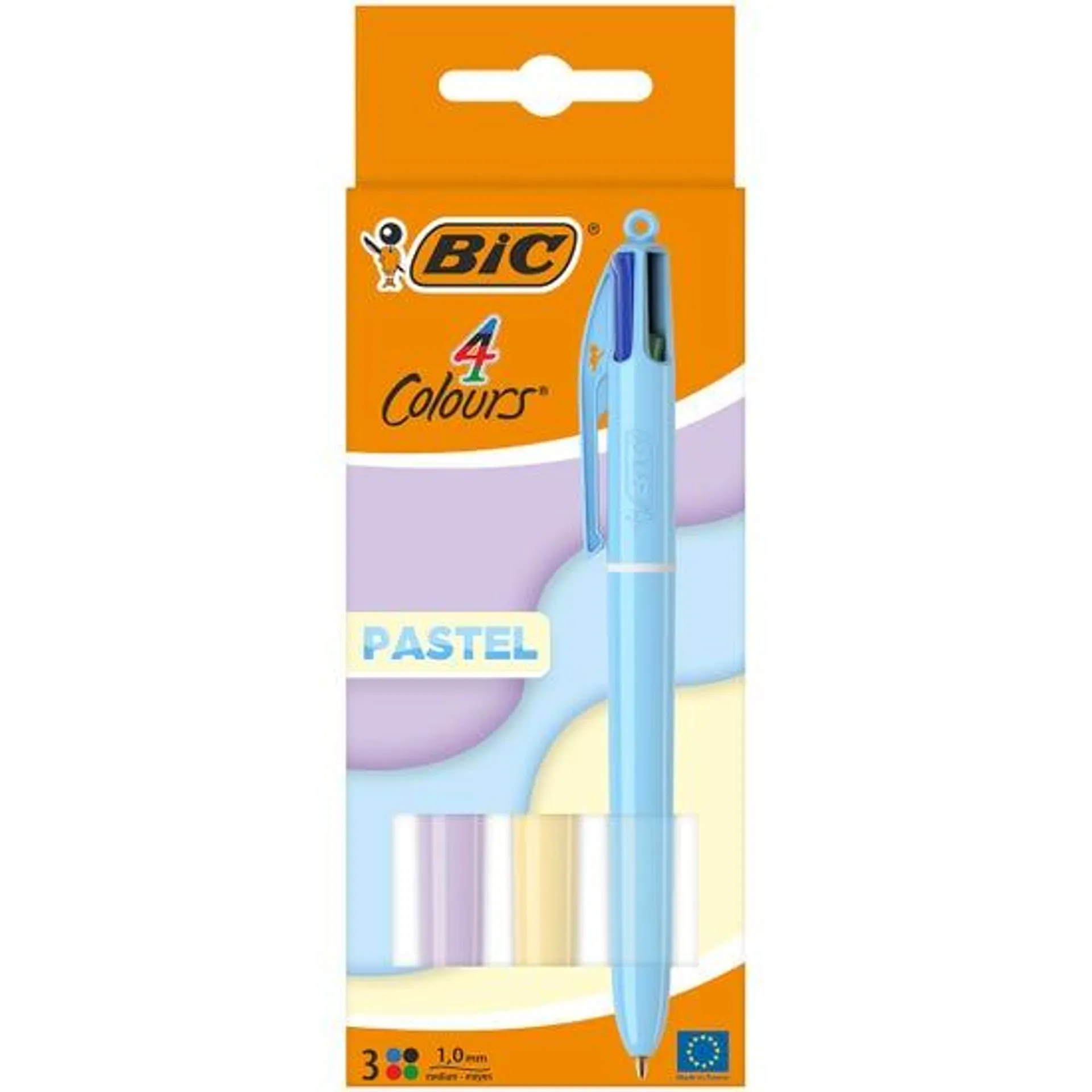 BiC 4 Colours Pastel Assorted Pack of 3