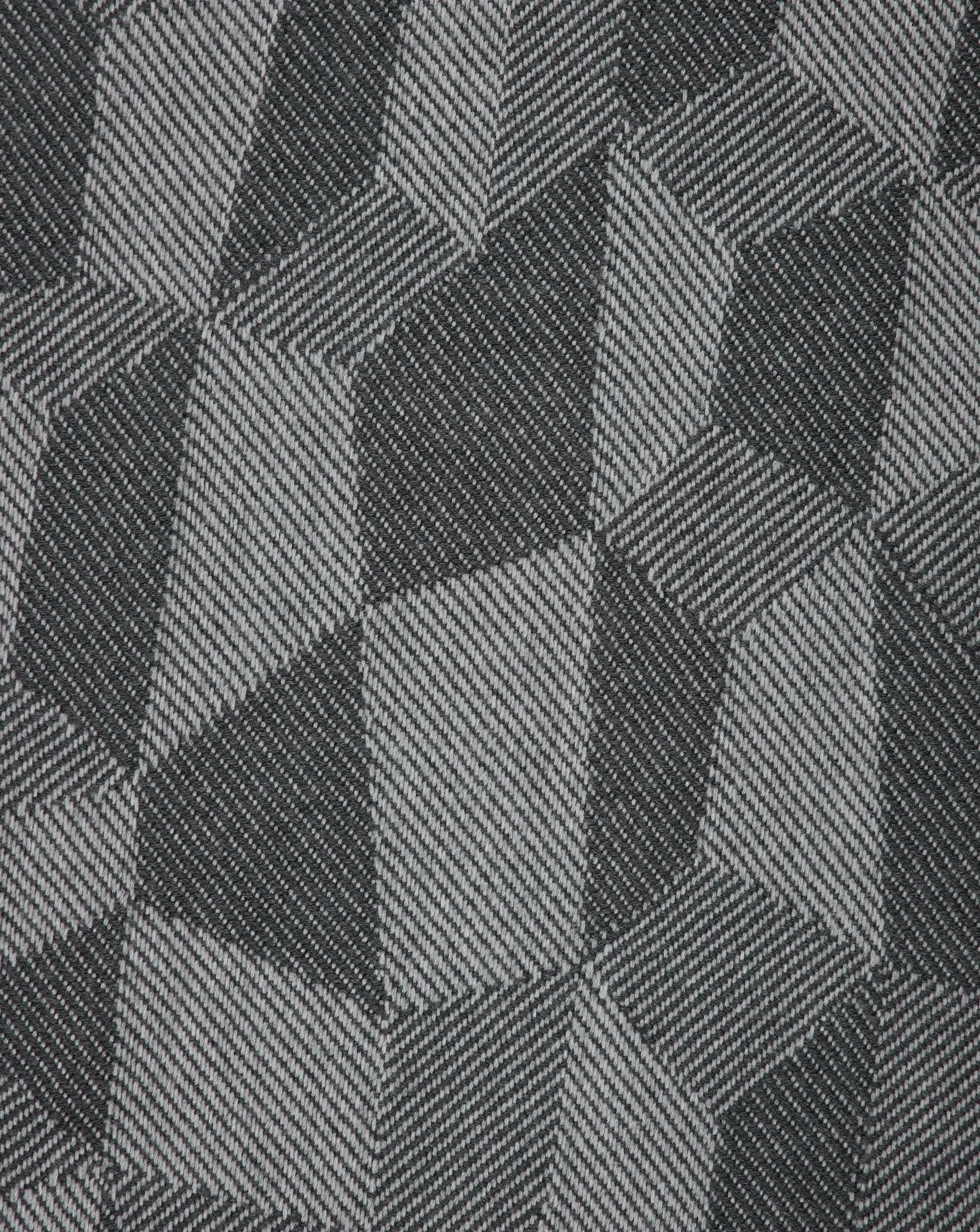 Grey Geometric Merino Wool Scarf
